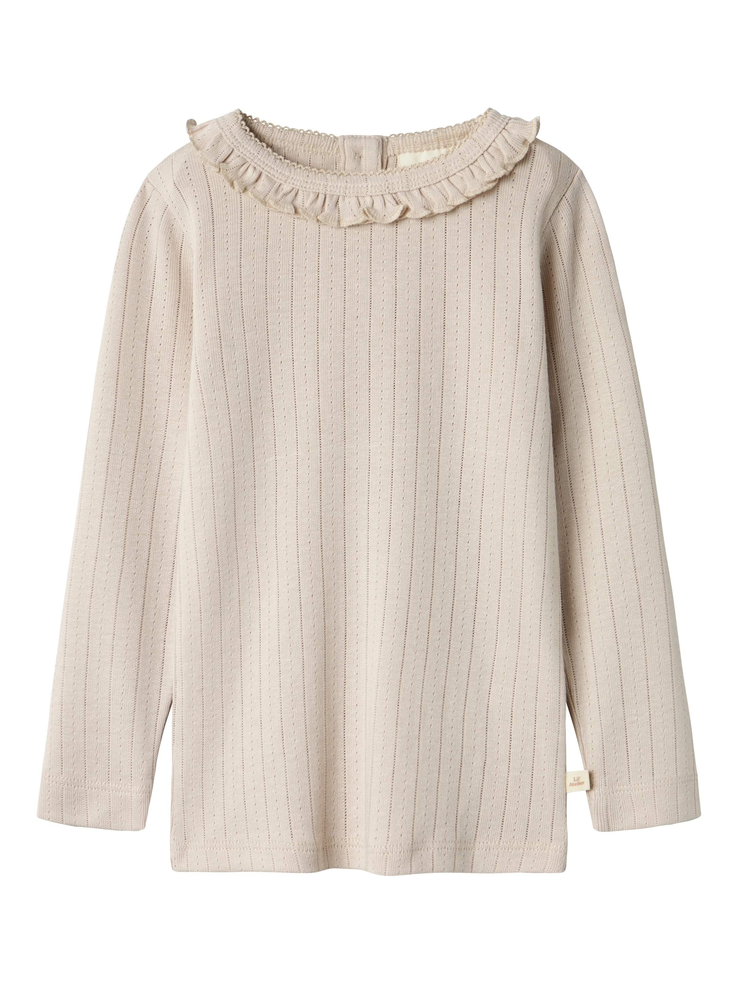 Lil' Atelier Langarmshirt »NMFRACHEL NIS LS SLIM TOP LIL NOOS« Baumwollmischung, Rüschen