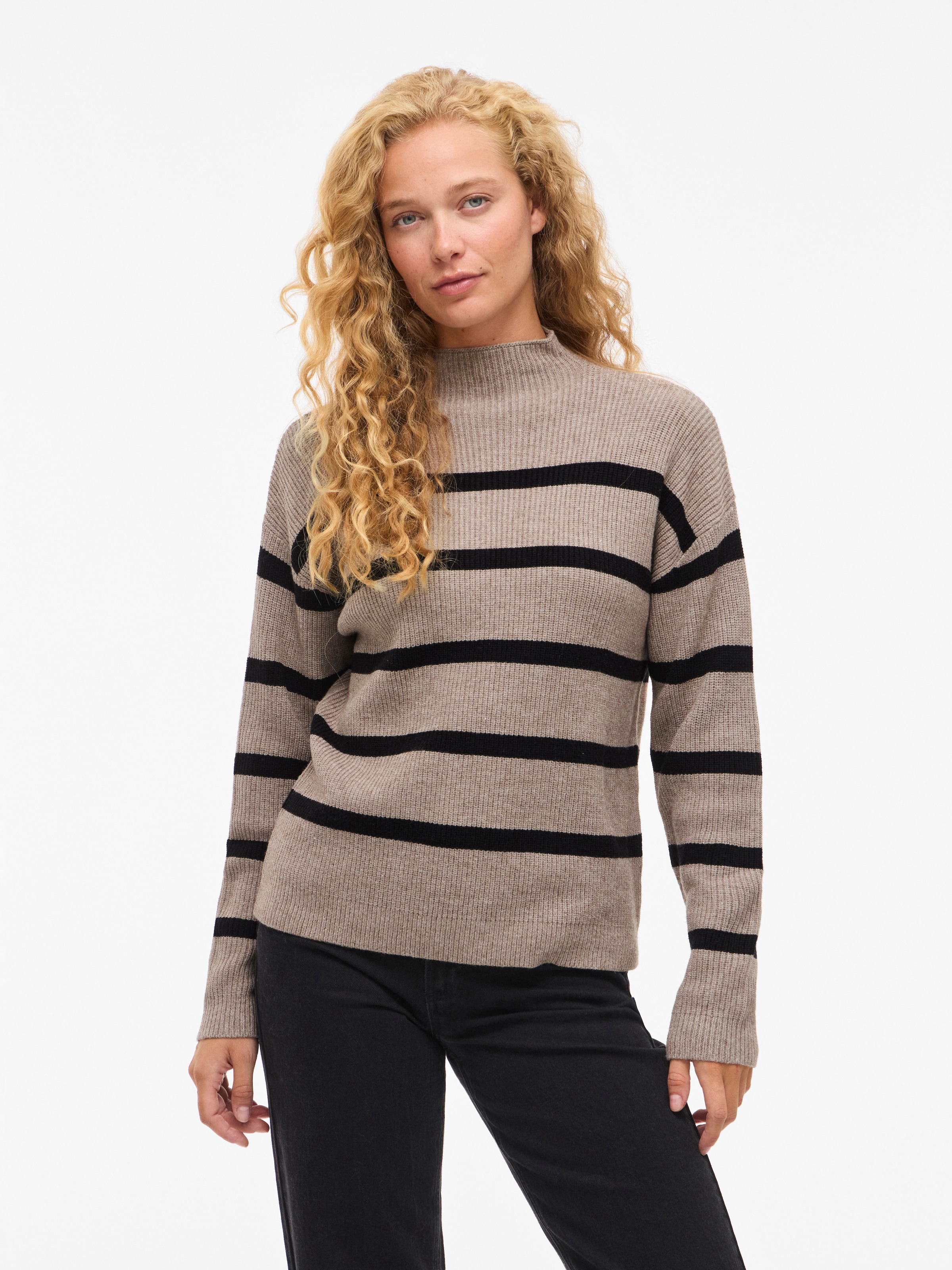 Image of Vila Stehkragenpullover "VIRIL MOCKNECK L/S KNIT RIB TOP 2- NOOS"