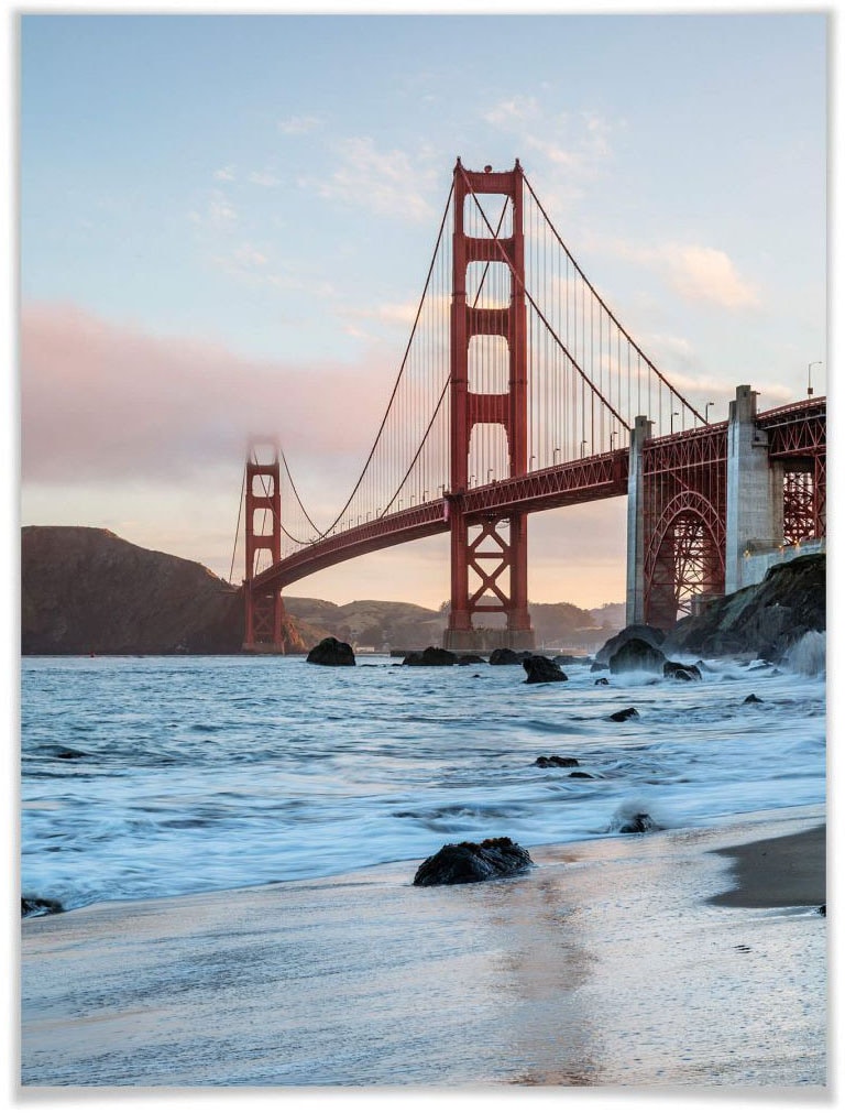 Wall-Art Poster »Golden Gate Wandposter Poster, kaufen Wandbild, bequem Bridge«, Bild, Brücken, St.), (1