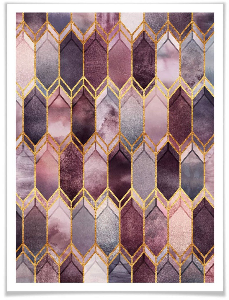 Image of Wall-Art Poster »Waben Rosa Gold«, Schriftzug, (1 St.) bei Ackermann Versand Schweiz