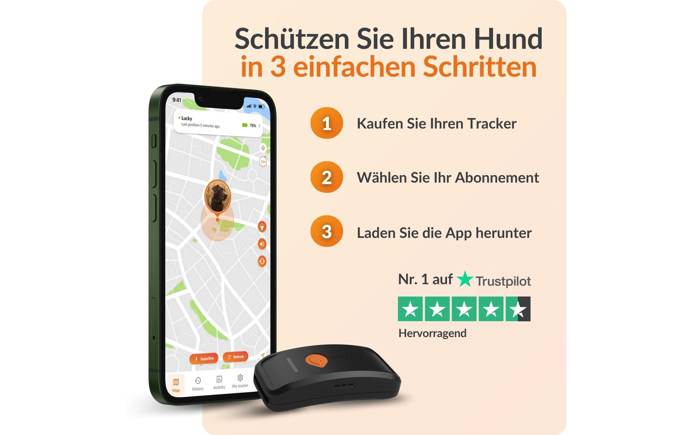   traceur GPS pour chiens »Weenect für Hunde XT ohne Halsband«
