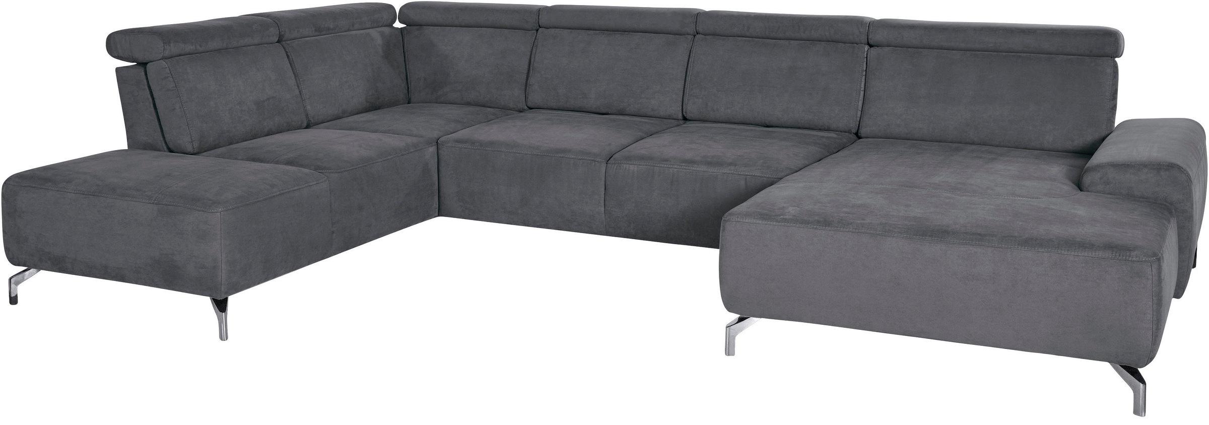 sit&more Wohnlandschaft »Gizeh U-Form«, 12 cm Fusshöhe, inklusive Sitztiefenverstellung und Kopfteilverstellung