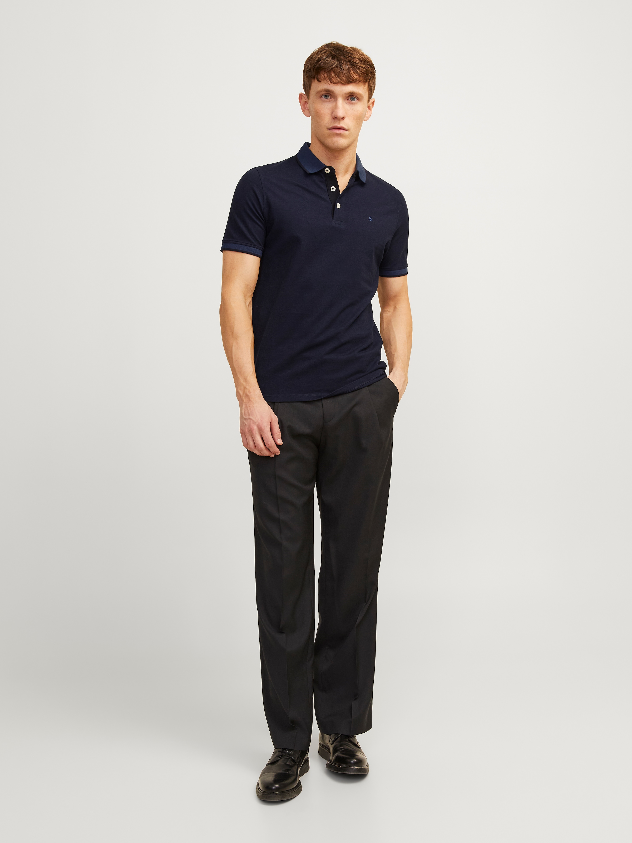 Jack & Jones Polo »JJEPAULOS  Poloshirt mit klassischem Kragen und figurbetonter Form« broderie logo, tendance, étroit, coton, col polo