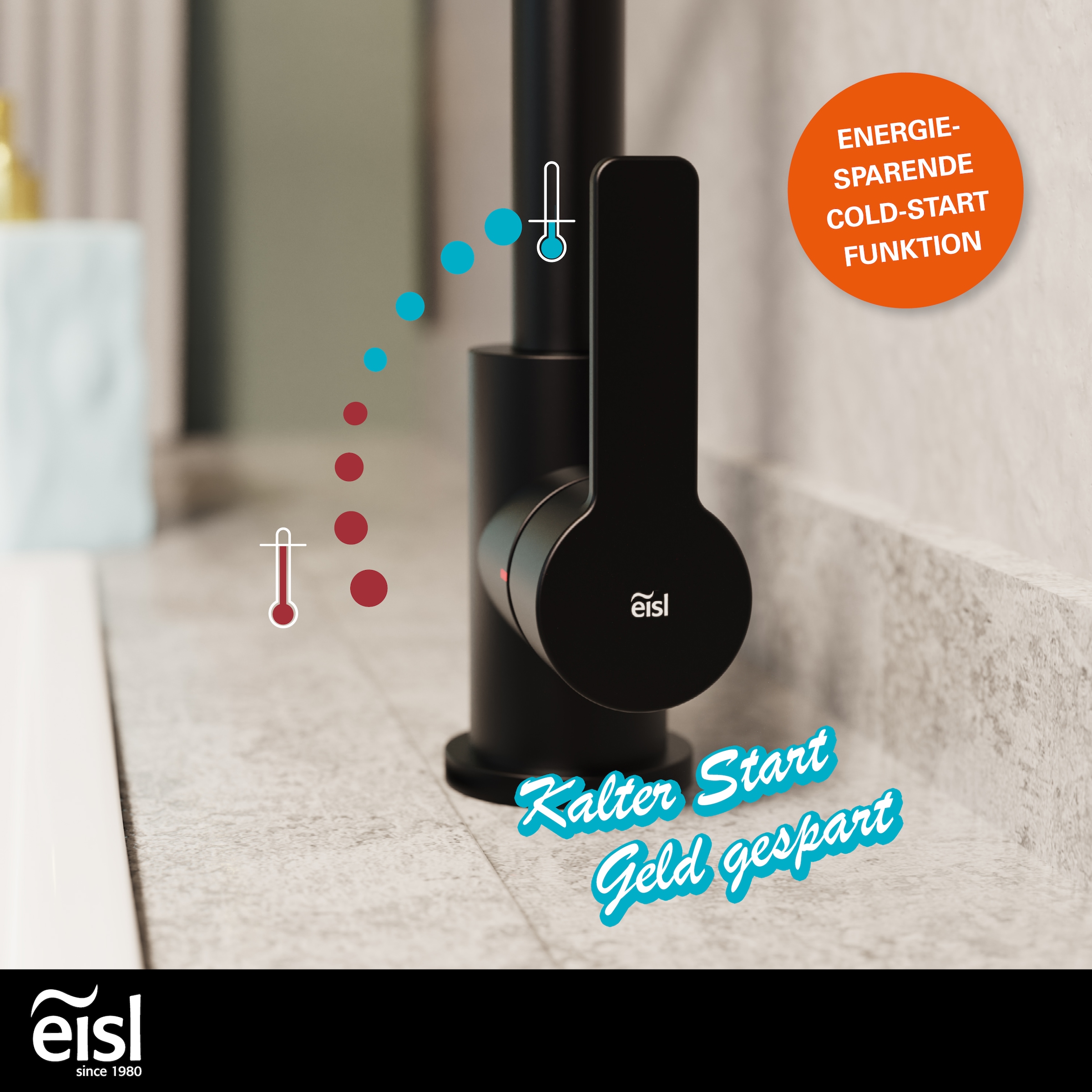 Eisl Robinet d'évier »Futura« robinet de cuisine, pivotant à 360°, douchette de marque, cartouche