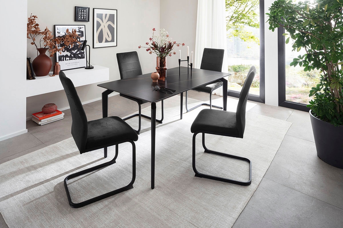 MCA furniture Esstisch »FREMONT 4-Fuss Tisch«, (Einzelstück), Keramik,Metall,Tischplatte 1,2cm, 4-6 Personen