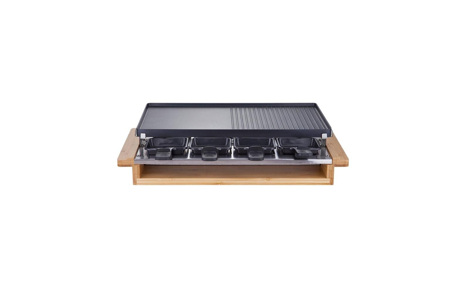   Raclette »Berger Lanz Bamboo 8 Personen« 8 cuis Raclettepfännchen 1.200 W Gril à raclette compact pour soirées conviviales