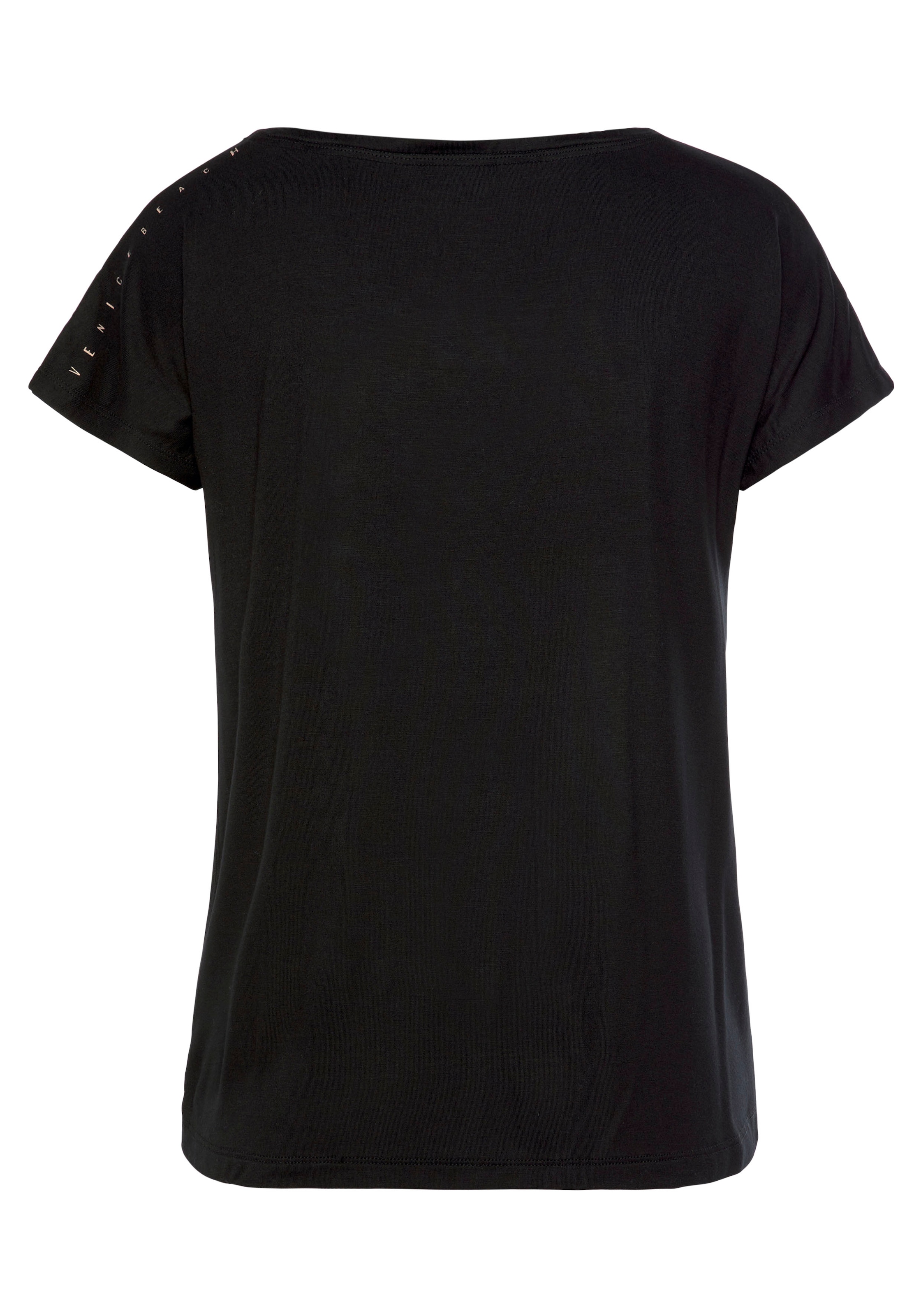 Venice Beach Kurzarmshirt, mit bedrucktem Einsatz am Saum, T-Shirt, lockere Passform