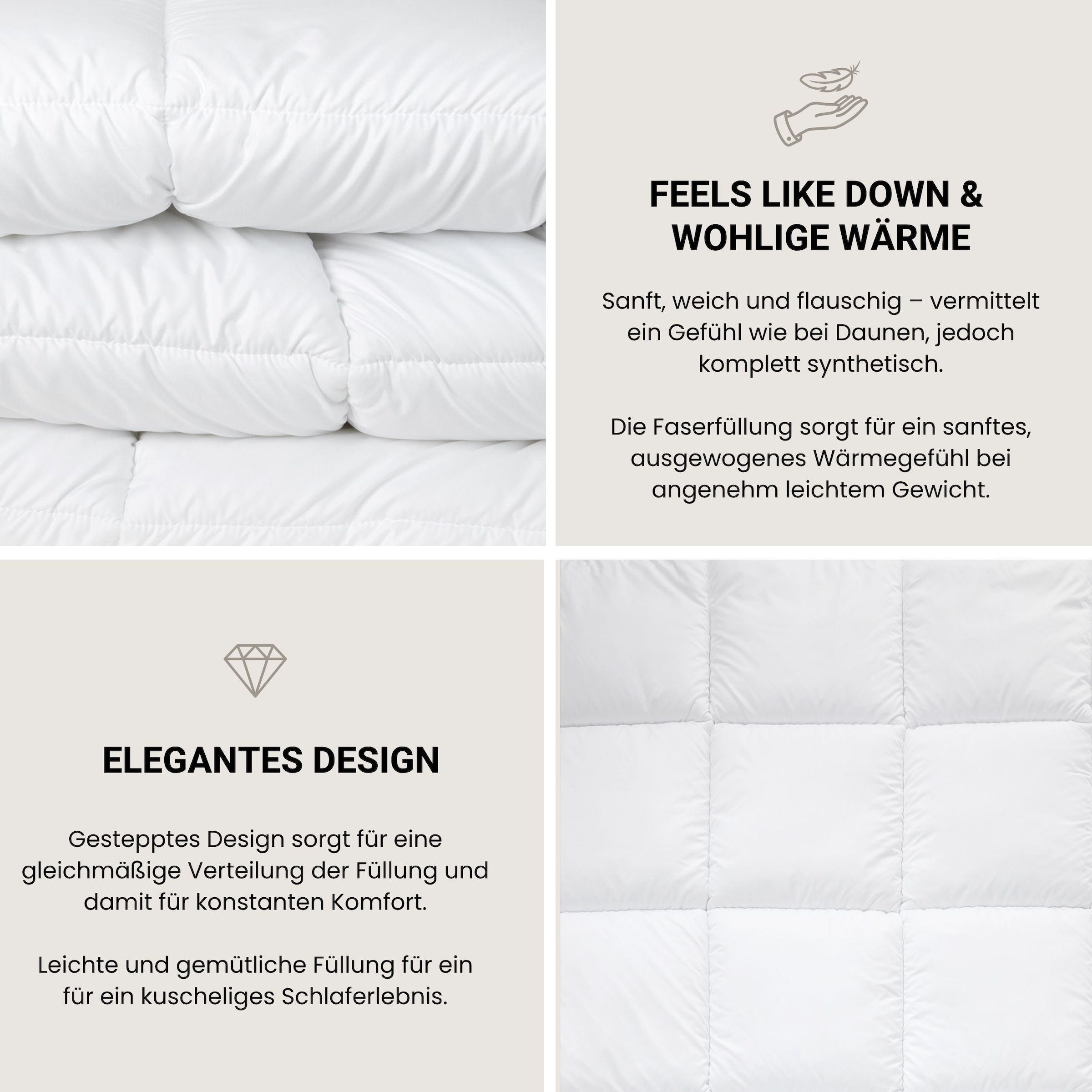 Schiesser Couette microfibre »Feels like Down Bettdecke mit daunenähnlicher Mikrofaser-Füllung« normal 1 cuis tlg. fibres creuses siliconées ultra légères