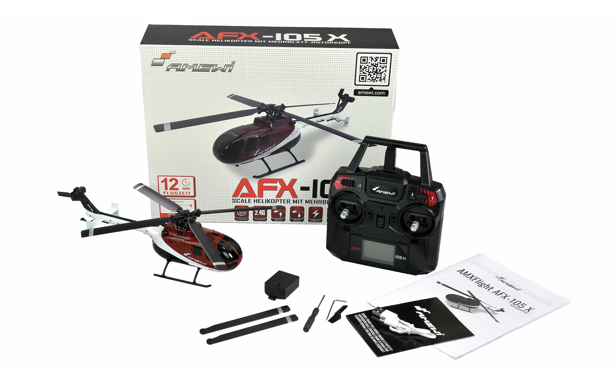 Amewi RC-Helikopter »AFX-105 X Rot 4-K«