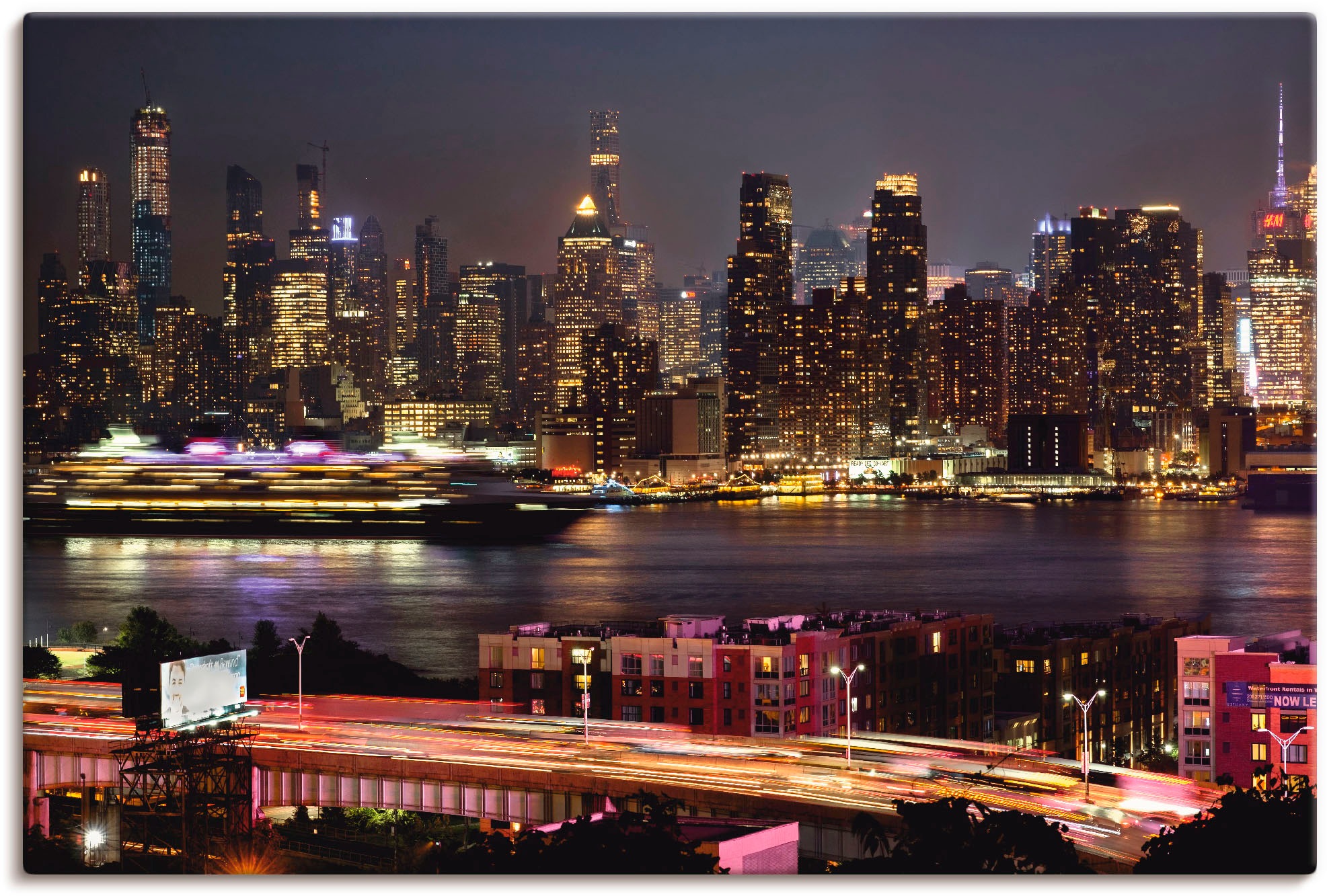 Image of Artland Wandbild »New York Skyline II«, Amerika, (1 St.), in vielen Grössen & Produktarten - Alubild / Outdoorbild für den Aussenbereich, Leinwandbild, Poster, Wandaufkleber / Wandtattoo auch für Badezimmer geeignet bei Ackermann Versand Schweiz