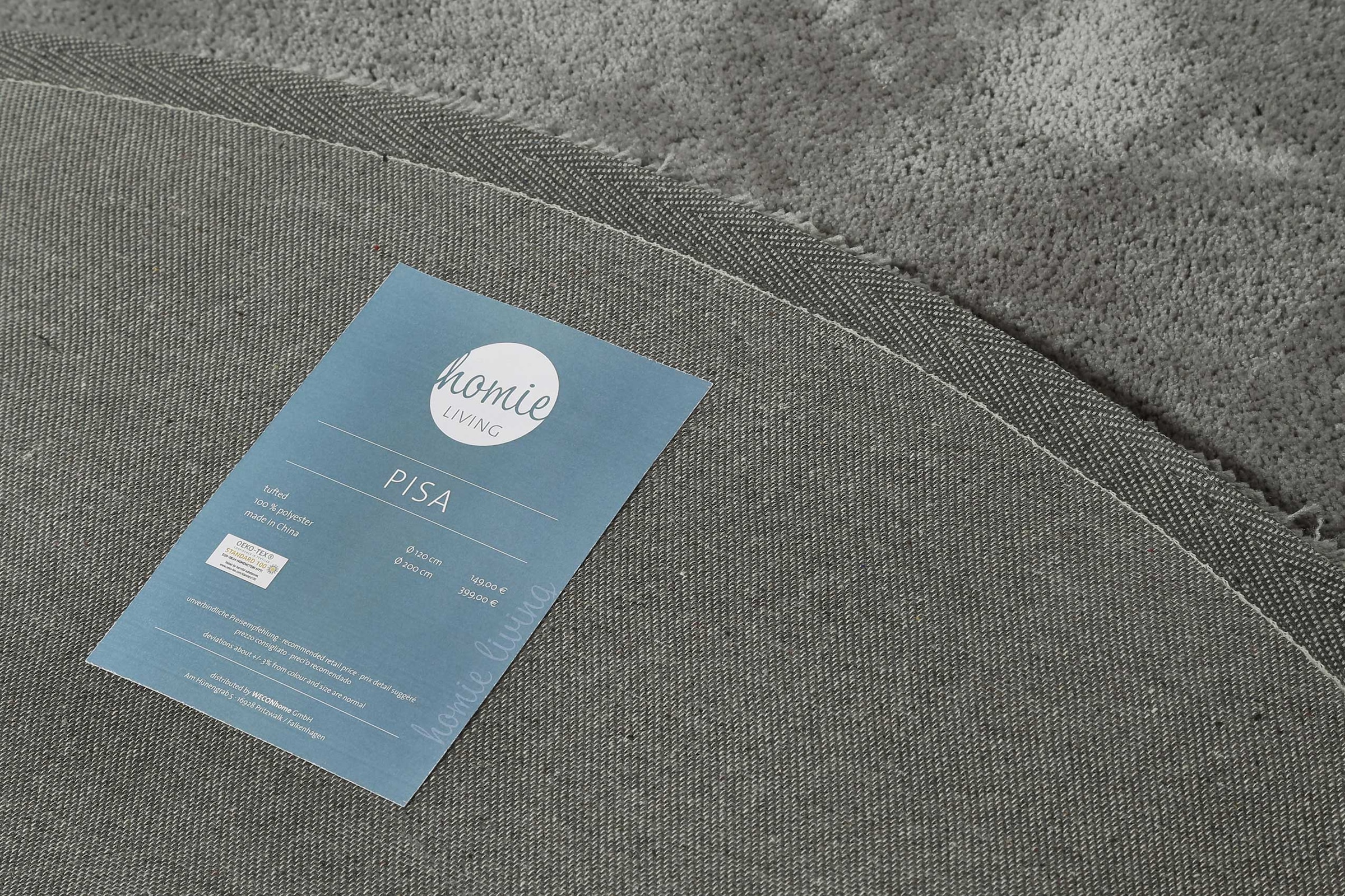 Homie Living Teppich »Pisa« rund 25 mm Höhe Hochflor, Microfaser, uni, weich, Shaggy, Wohnzimmer, Schlafzimmer