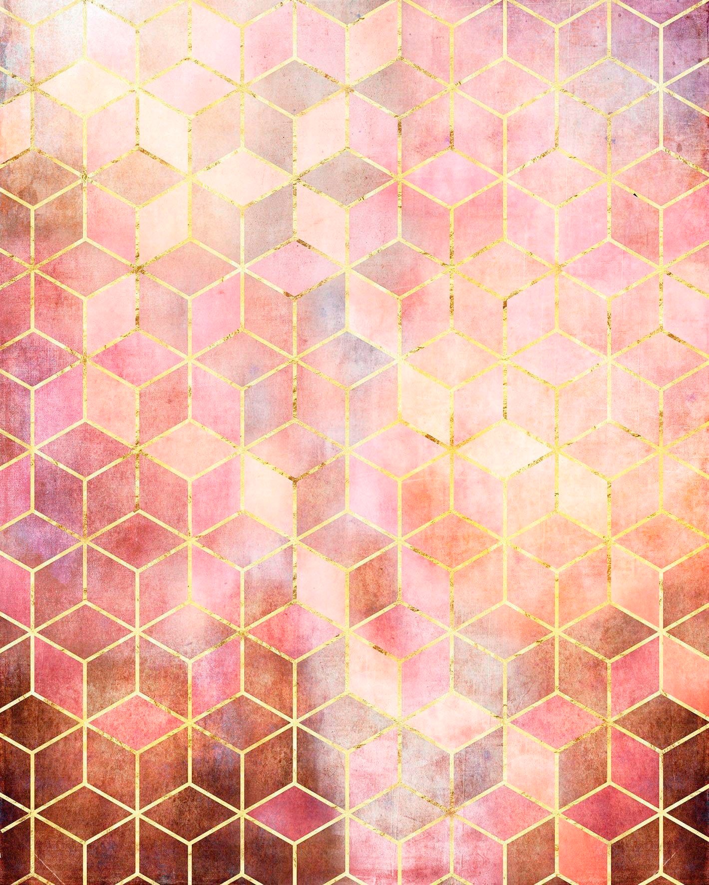 Image of Komar Vliestapete "Digitaldruck Vlies - Mosaik Rosso - Grösse 200 x 250 cm" bedruckt glatt Wohnzimmer, Schlafzimmer