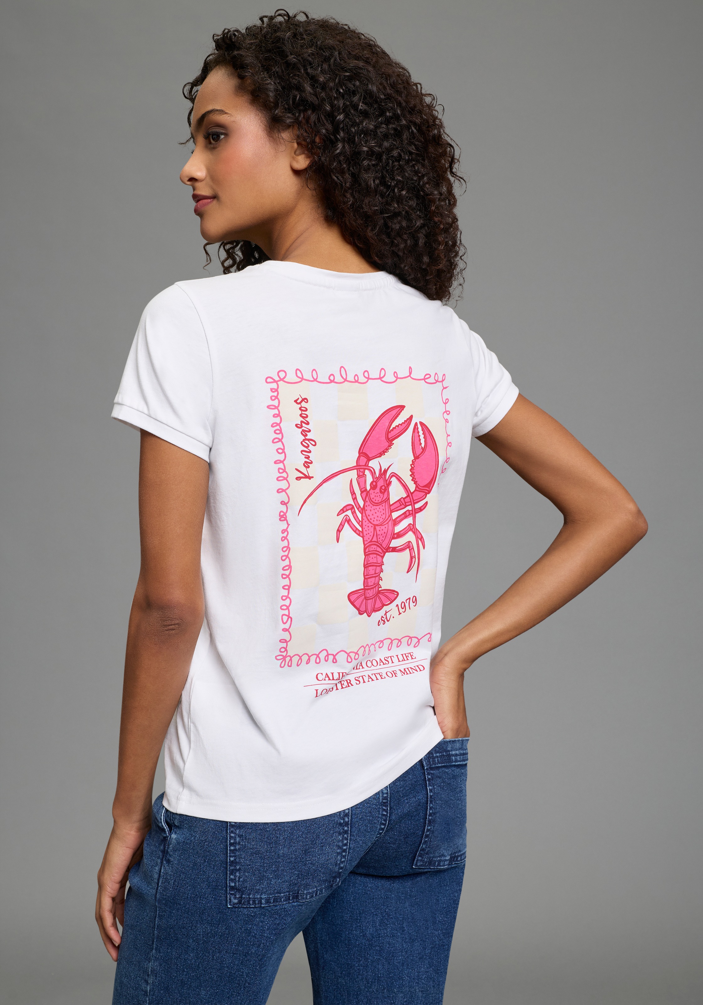 KangaROOS T-Shirt schmaler Schnitt, Kurzarm, mit Rundhalsausschnitt