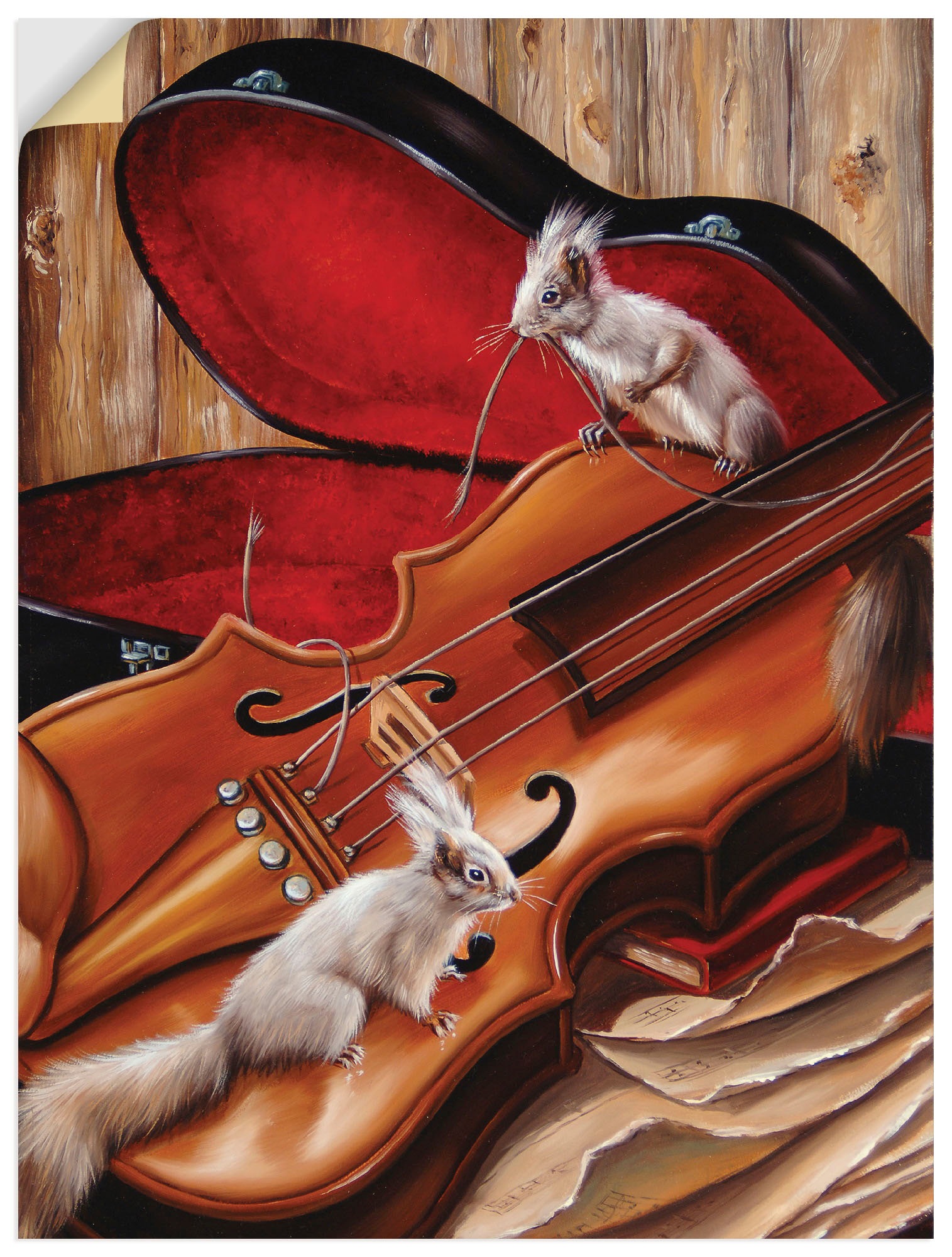 Image of Artland Wandbild »Violine mit Eichhörnchen«, Instrumente, (1 St.) bei Ackermann Versand Schweiz
