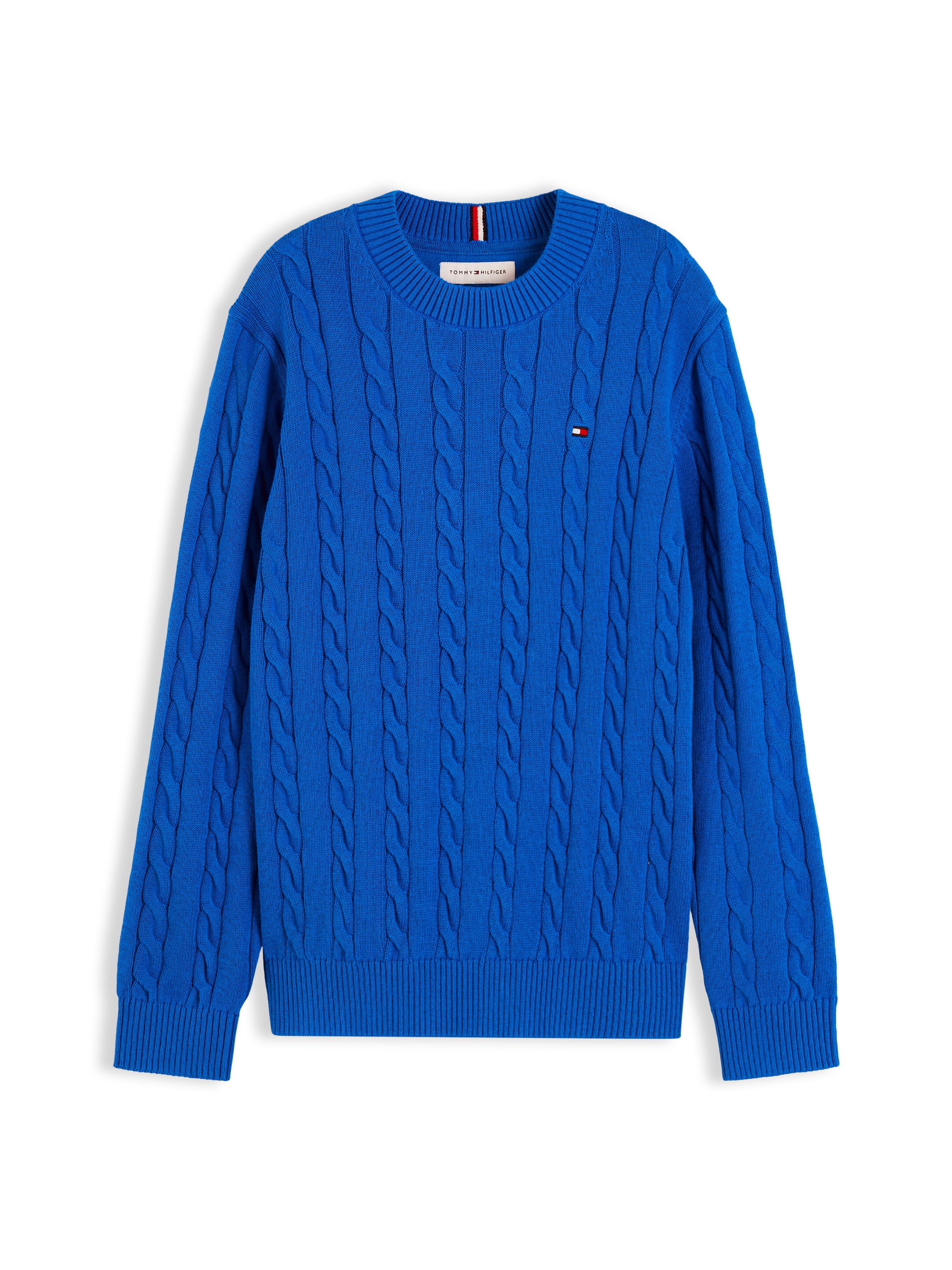 Tommy Hilfiger Pull en tricot »COTTON CABLE SWEATER« pour enfants jusqu'à 16 ans, avec motif torsadé