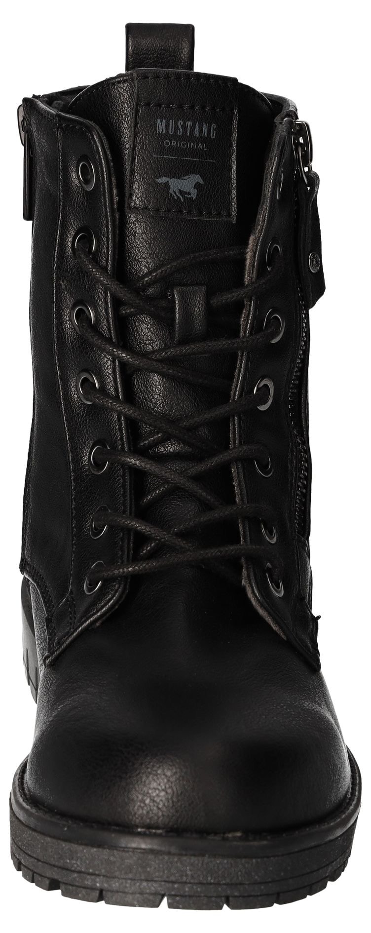 Mustang Shoes Schnürboots, Schnürstiefelette, Blockabsatz, mit Reissverschluss
