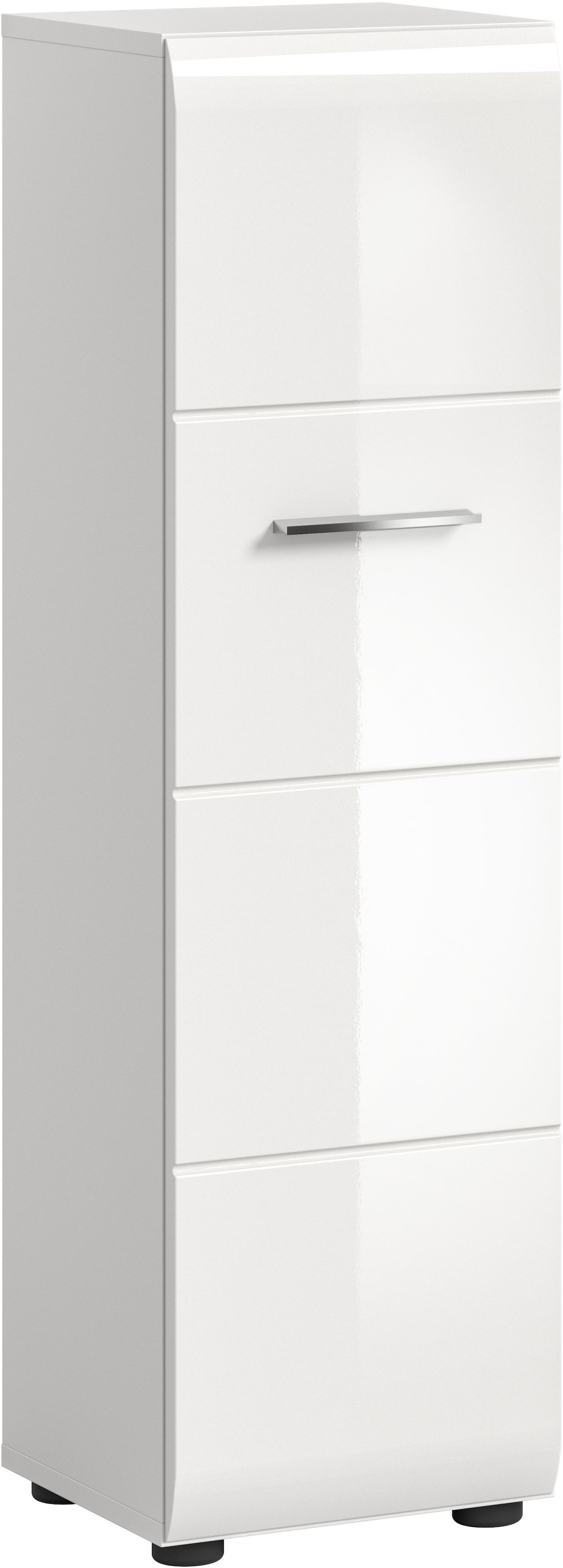 Image of welltime Stauraumschrank 1 Stk. tlg. Florenz, Stauraumschrank, Weiss Hochglanz, 30 cm breit, 4 Fächer