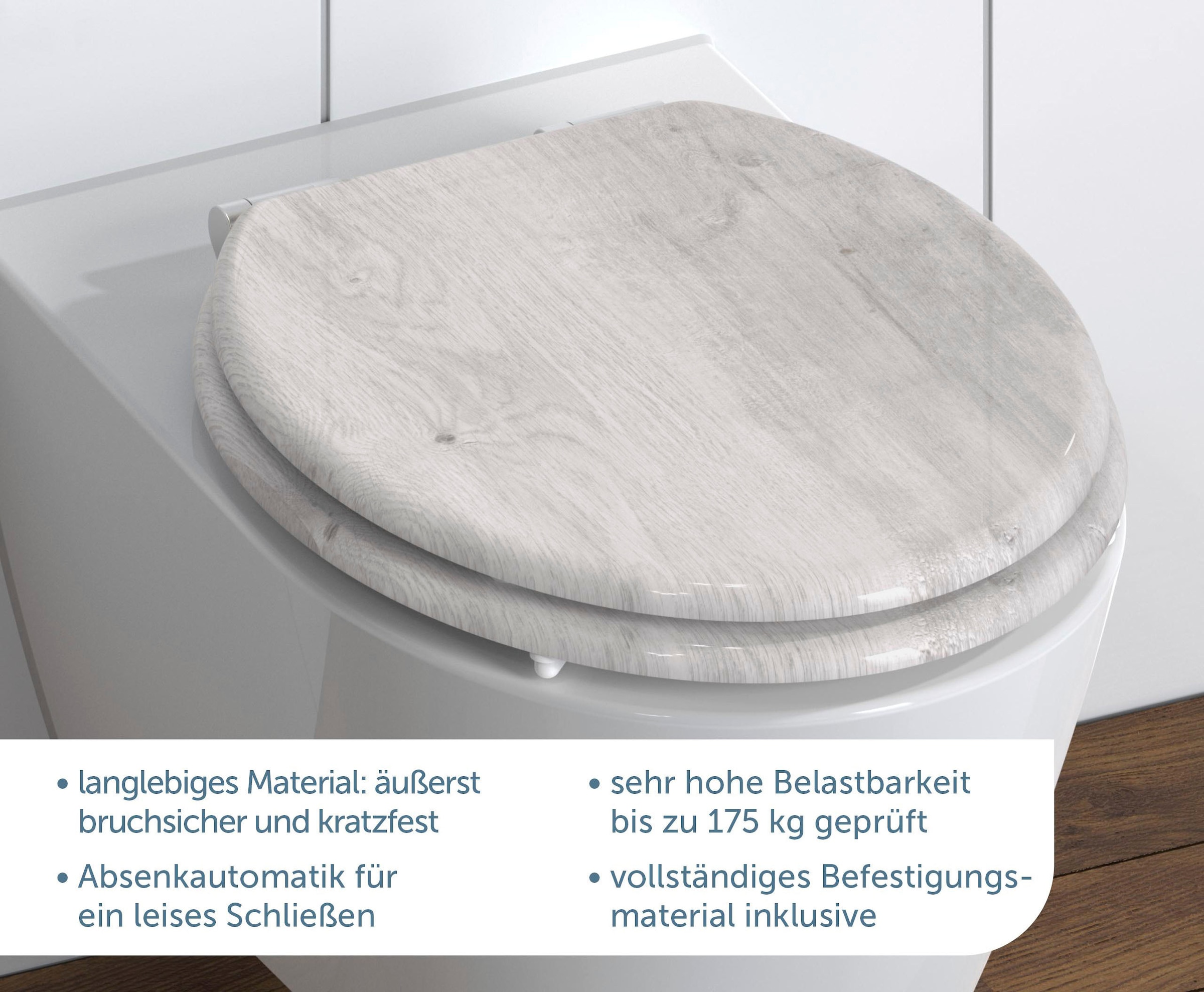 Schütte WC-Sitz »LIGHT WOOD«, mit Absenkautomatik und MDF-Holzkern
