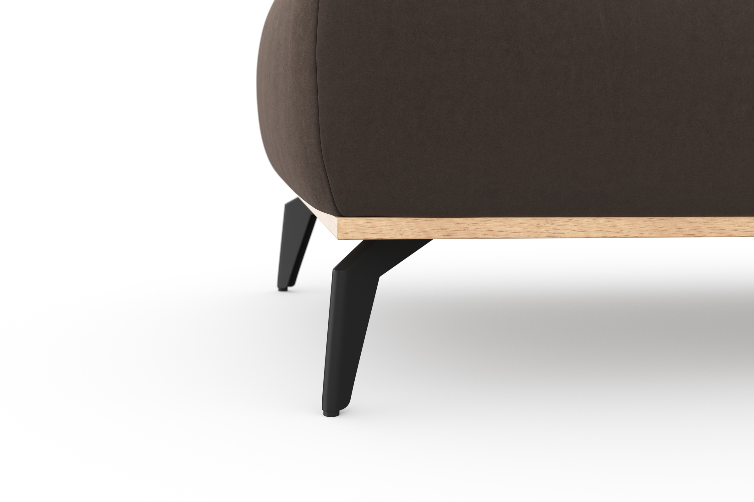 Home affaire Polsterhocker »Fjord« Mit einem Holzrahmen in Buche massiv eichefarbig, mit Füssen 15 cm hoch