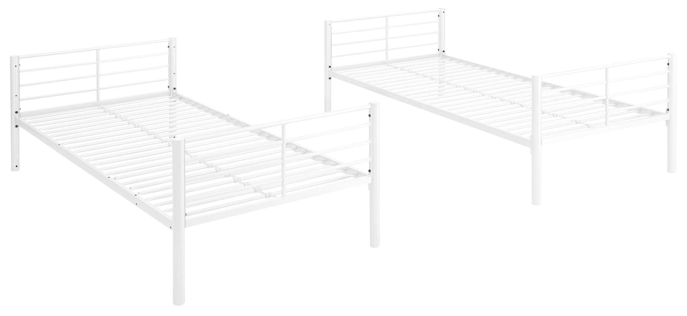 Lüttenhütt Etagenbett »Hayo, Belastbarkeit 250 KG! Metallbett, Stockbett«, (teilbar in 2 Einzelbetten), perfekt für kleine Räume, mehrere Farben, (B/T/H) ca. 208/97/160 cm