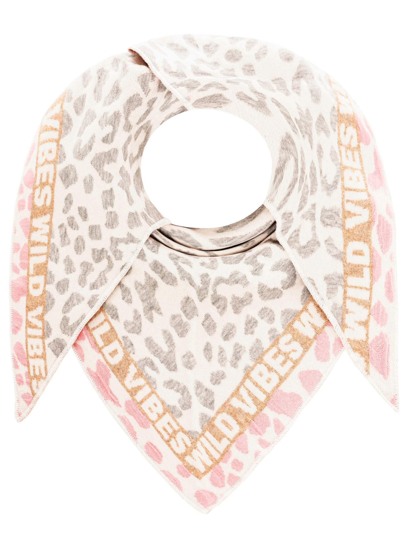 Zwillingsherz Foulard triangulaire »"Doppel Leo"« Combine imprimé léopard avec inscription, foulard mode