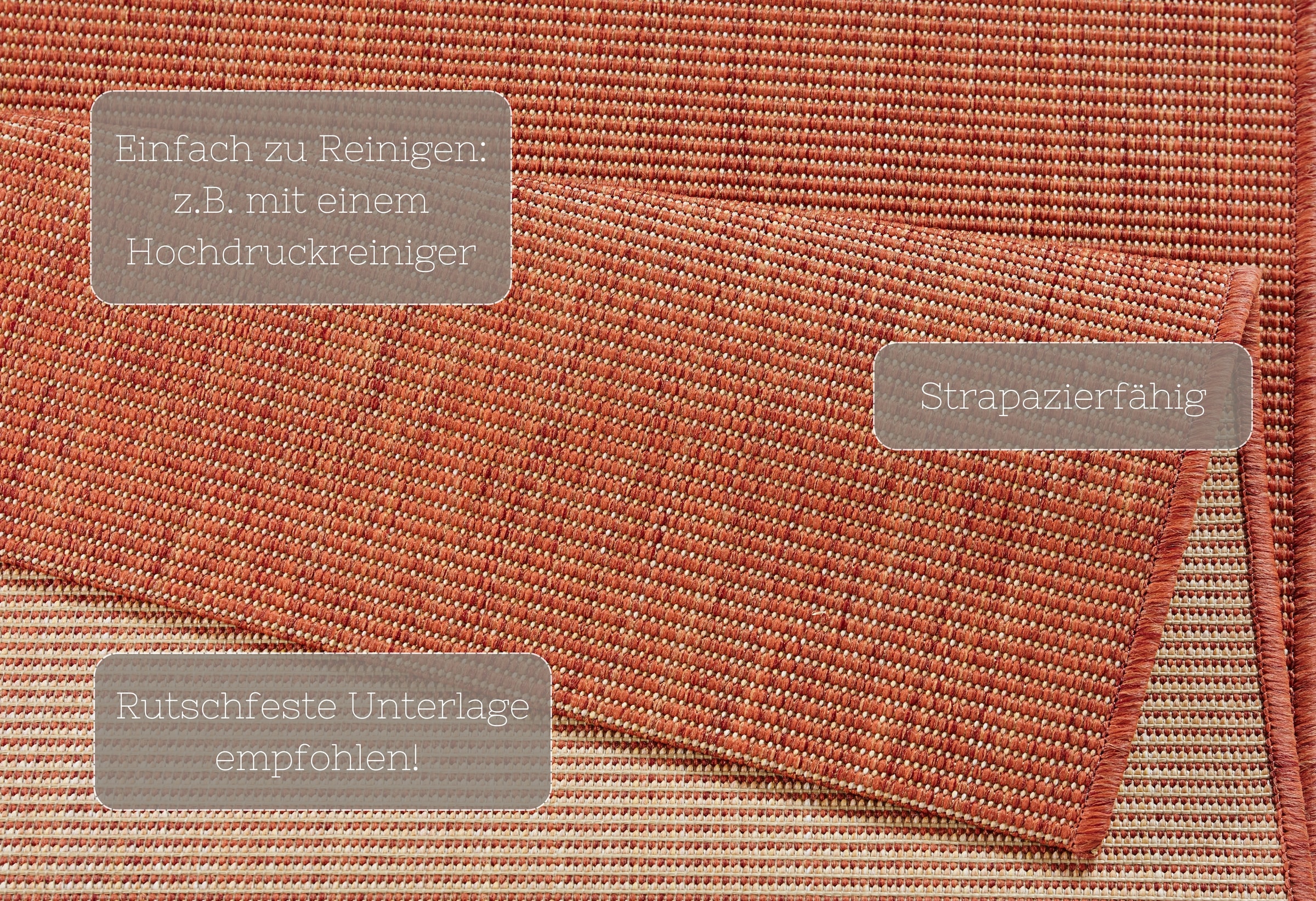 HANSE Home Teppich »Match«, rechteckig, 8 mm Höhe, In-& Outdoor, Kurzflor, Läufer, Modern, Unifarben, Wohnzimmer, Balkon