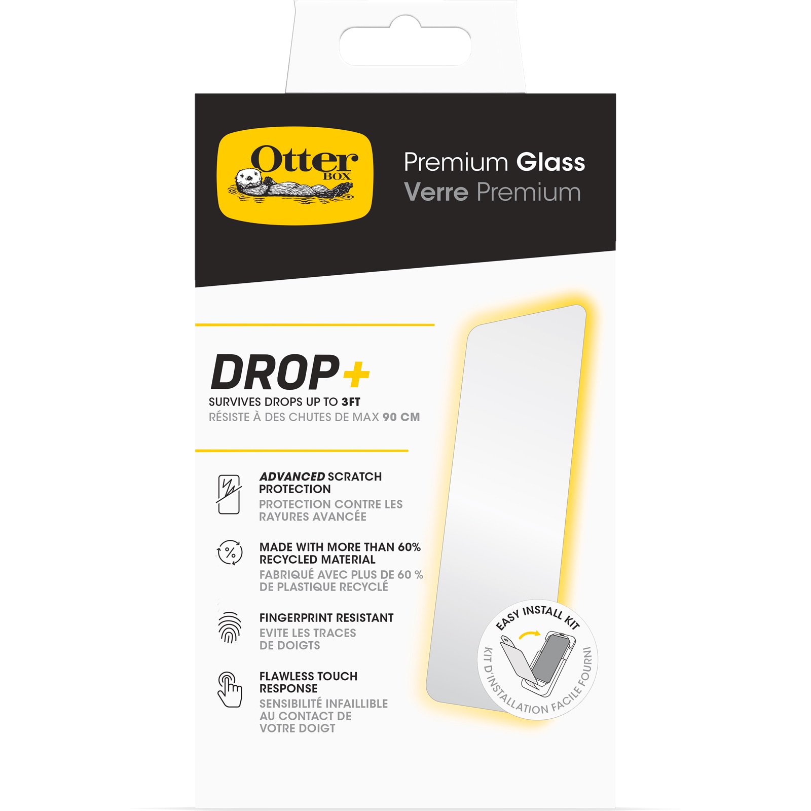 Otterbox Displayschutzglas »Premium Glass Screen Protection«, für Apple iPhone 16 Pro, Displayschutzfolie, Schutzfolie, Bildschirmschutz, kratz- & stossfest