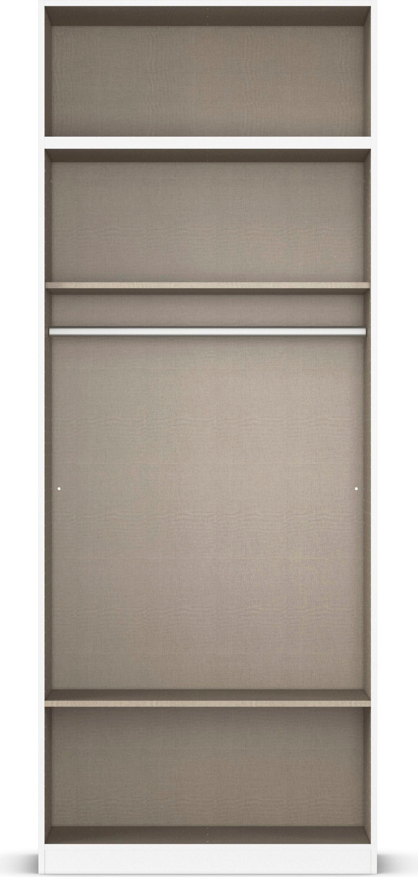 rauch Drehtürenschrank »Prandon A« Set, 2 Stk. tlg. mit 2 Schubladen sowie Aufsatzelement, Metallgriffe in Weiss