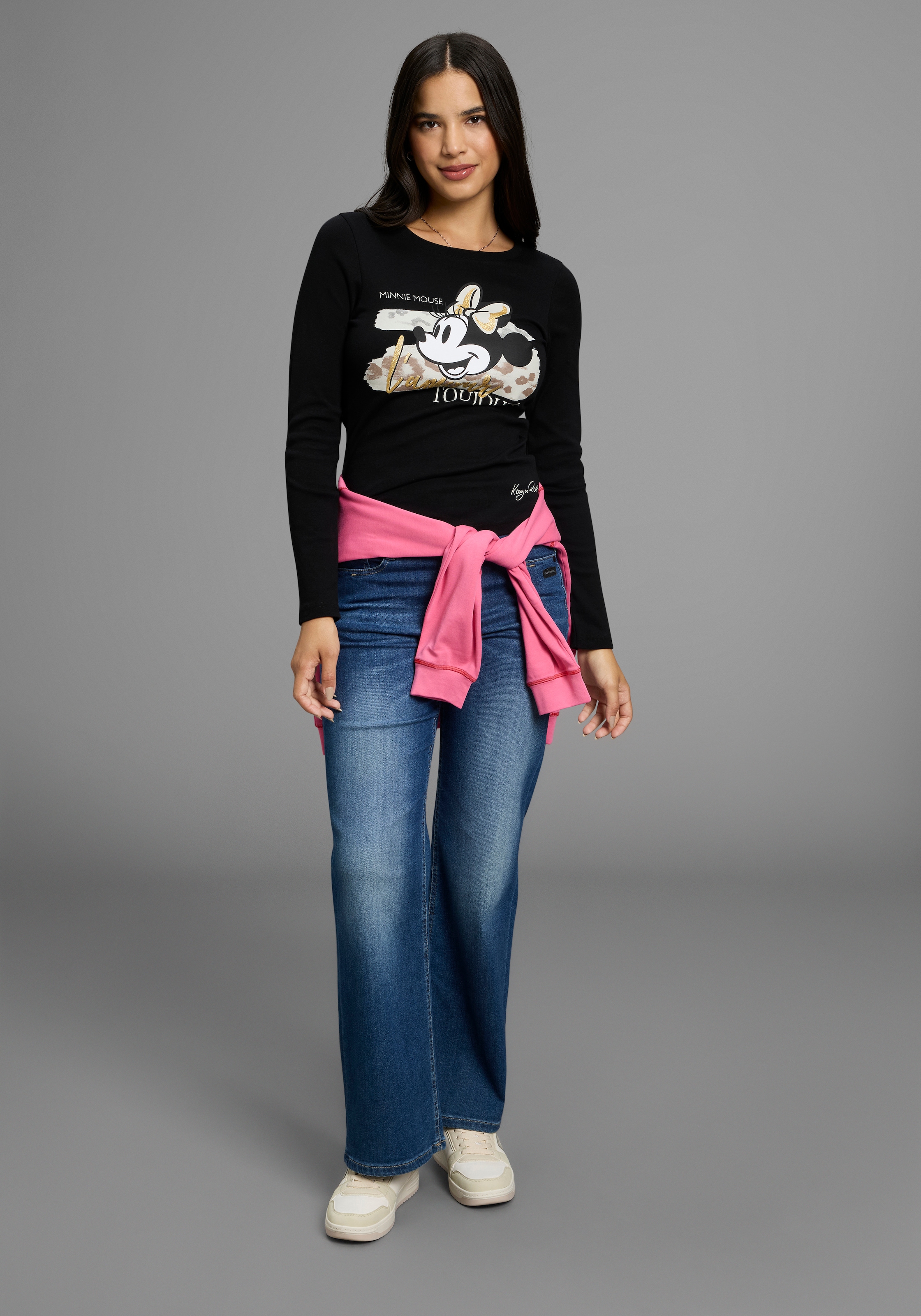 KangaROOS Langarmshirt, mit süssem Minnie-Mouse Print