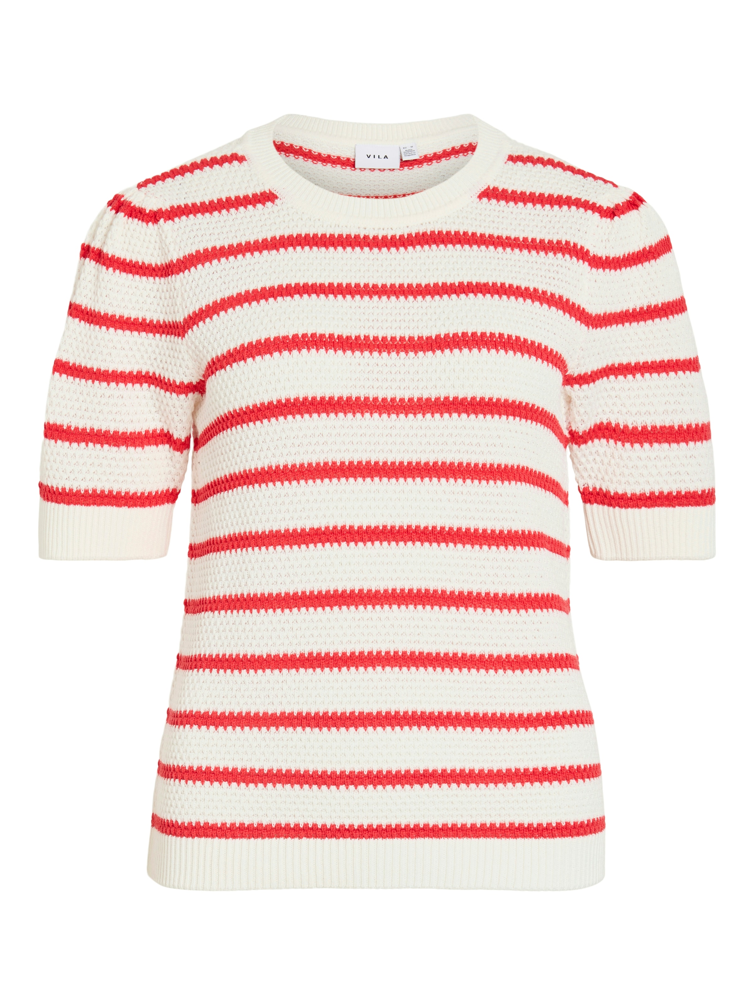 Vila Pull à manches courtes »VIDALO O-NECK S/S STRIPE KNIT-NOOS«