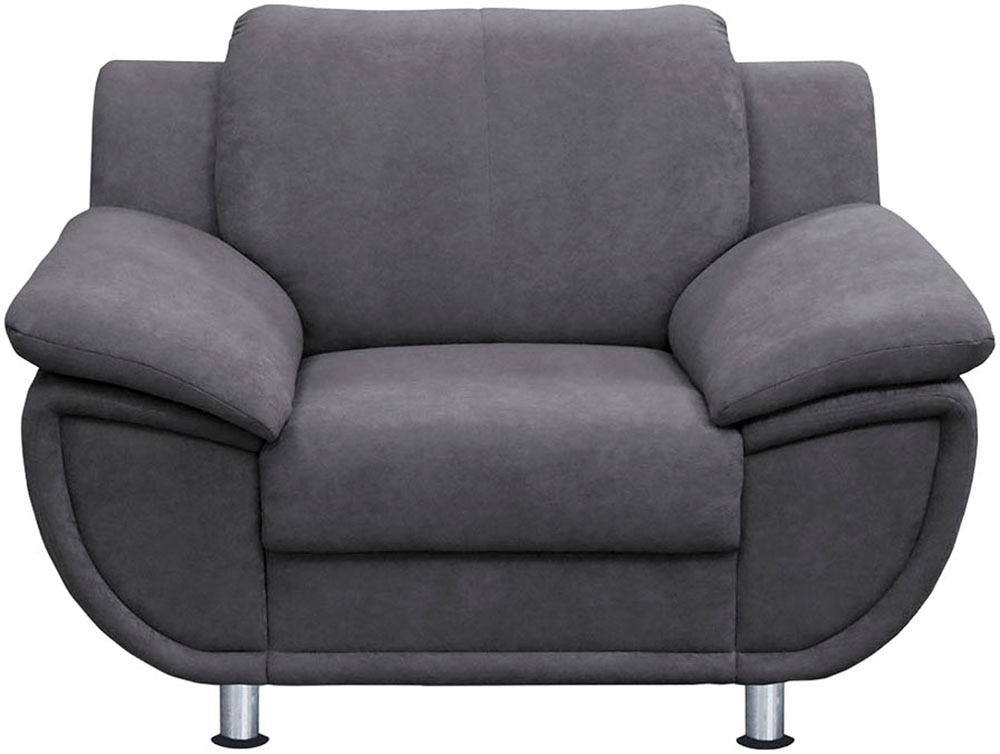 TRENDMANUFAKTUR Sessel »Rondo, Breite 121 cm, breite Armlehnen, Füsse chromfarben« Big-Sessel wahlweise mit Federkern, bequem