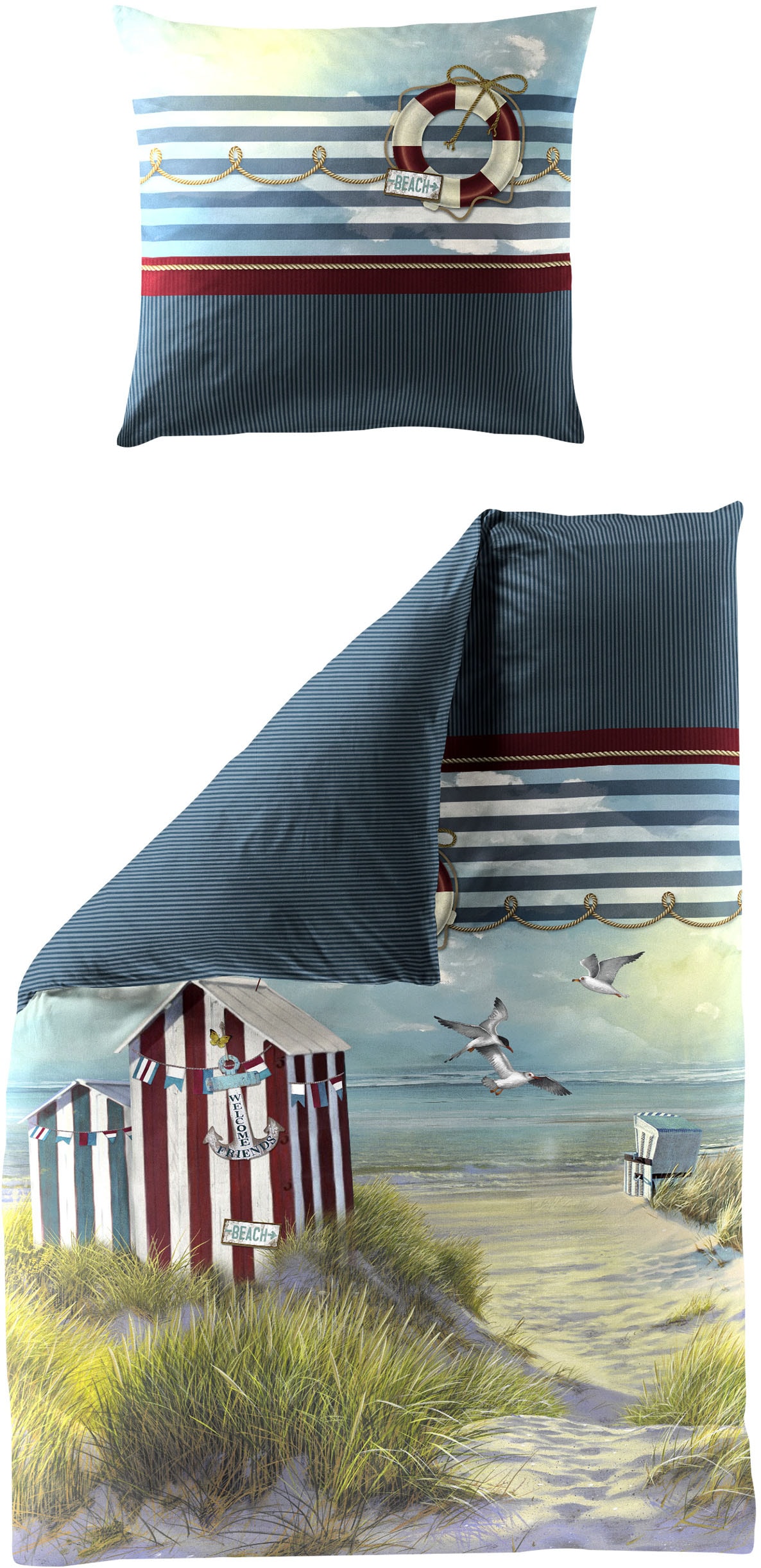 Image of BIERBAUM Bettwäsche "Bettwäsche 5257" 2 Mako-Satin, 100 % Baumwolle, pflegeleicht, seidig glänzend
