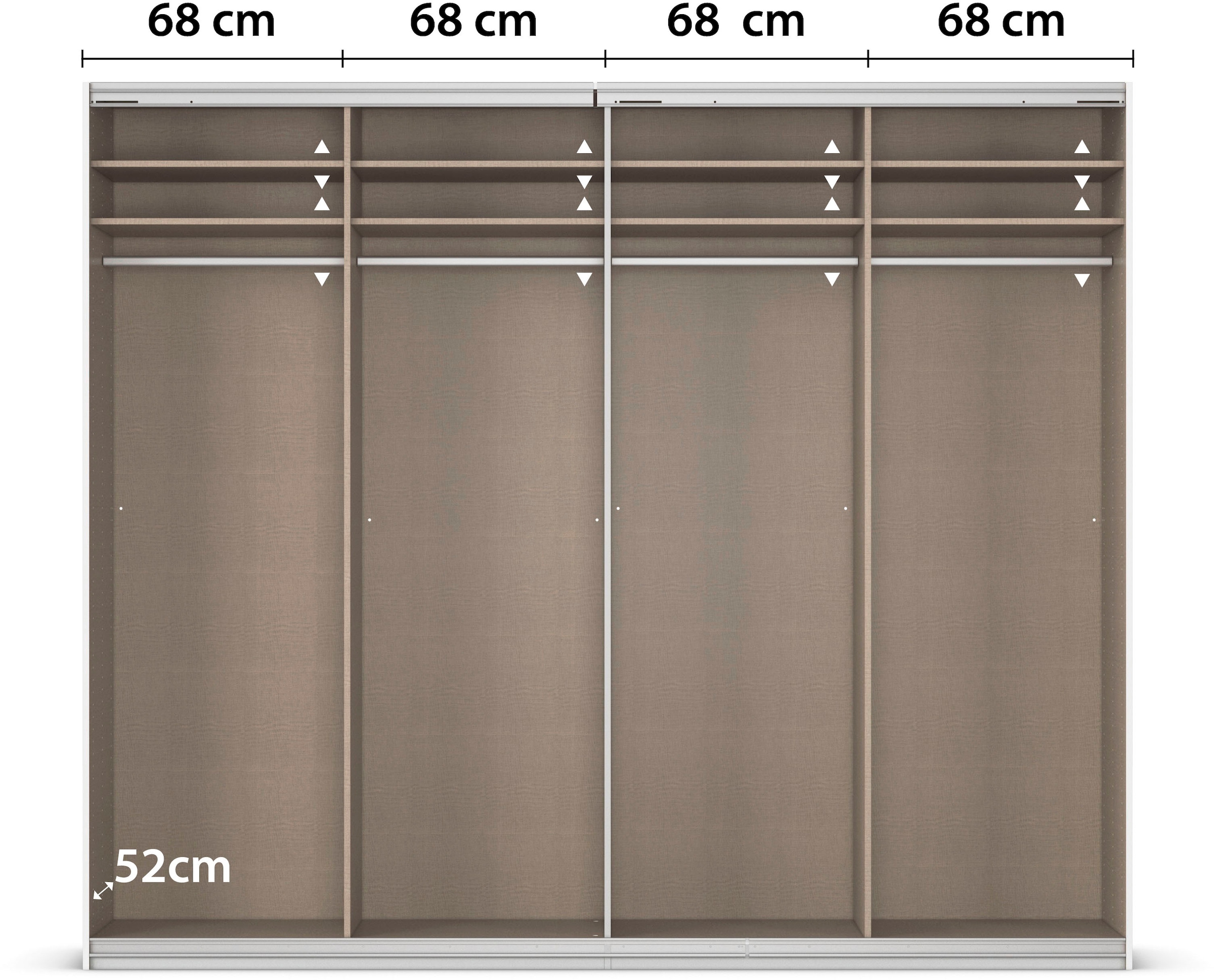 rauch Schwebetürenschrank »Kleiderschrank Schrank Garderobe Wäscheschrank Ankleide SYNCRONO« Breiten 271/316/361 cm Höhen 211/230 cm,  mit Synchronöffnung