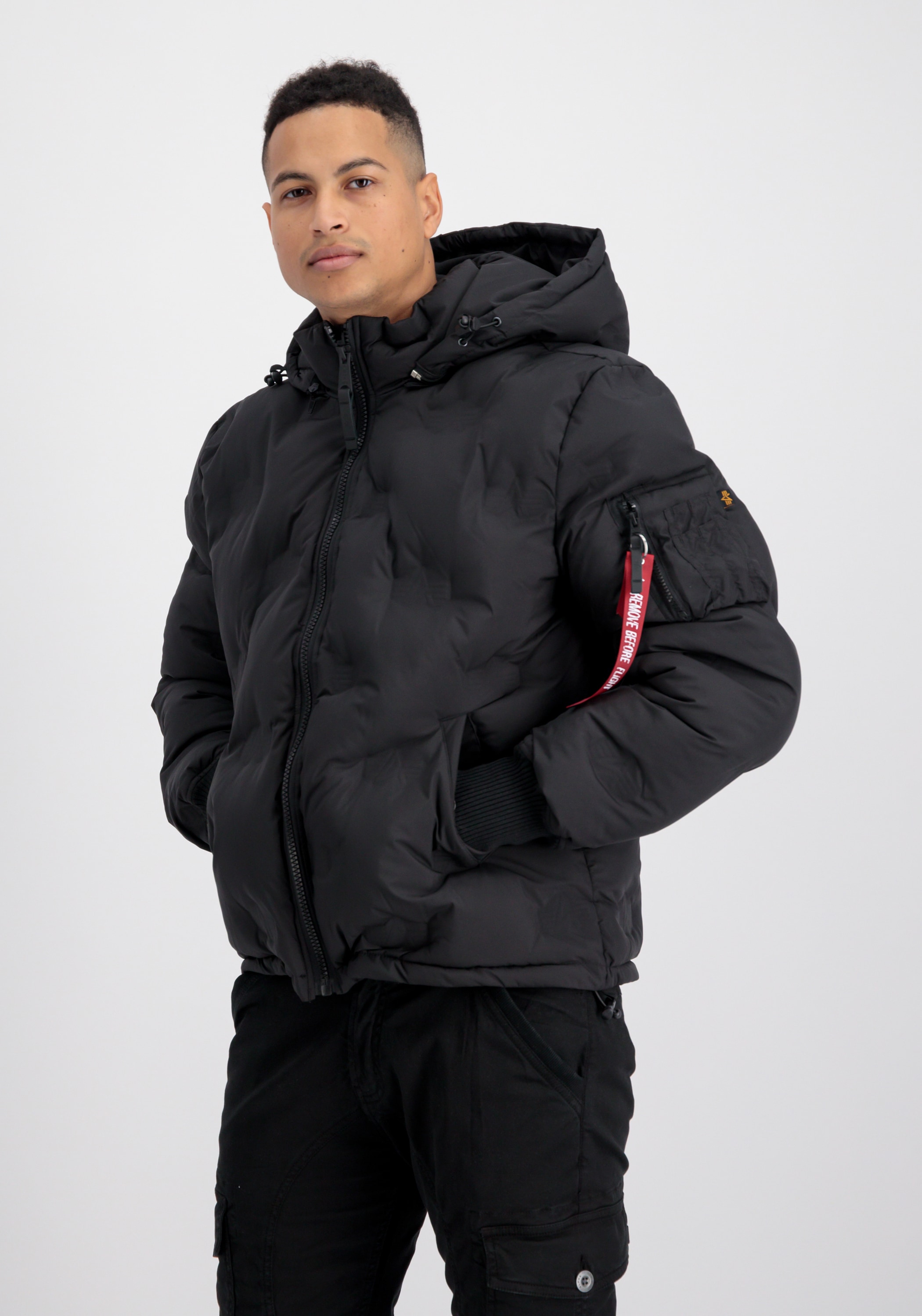 Alpha Industries Winterjacke »ALPHA INDUSTRIES Men - Cold Weather Jackets Hooded Logo Puffer«