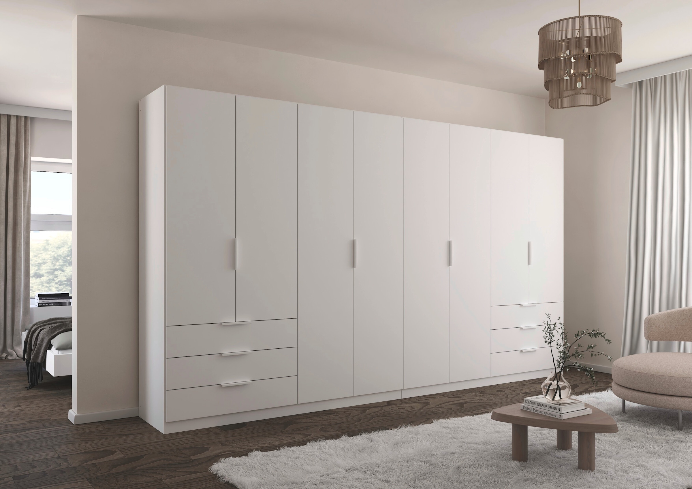 GOODproduct Kleiderschrank »Mehrzweckschrank Schrank Schlafzimmer Garderobe Mietswohnung XEELINA« Mehr Flexibilität durch variable Schubladenanordnung MADE IN GERMANY