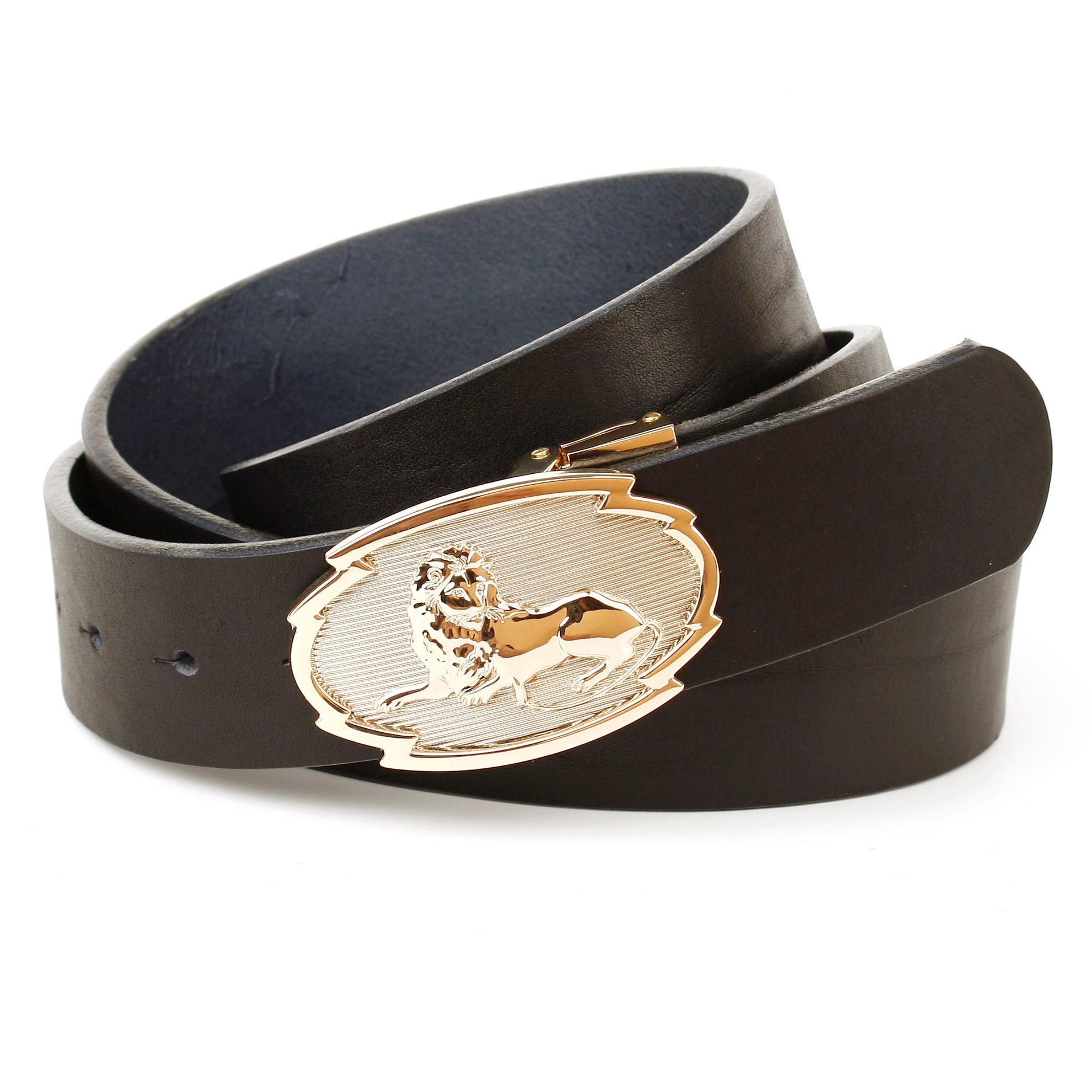 Image of Anthoni Crown Ledergürtel, genarbt, mit goldfarbener Schliesse, Löwe bei Ackermann Versand Schweiz