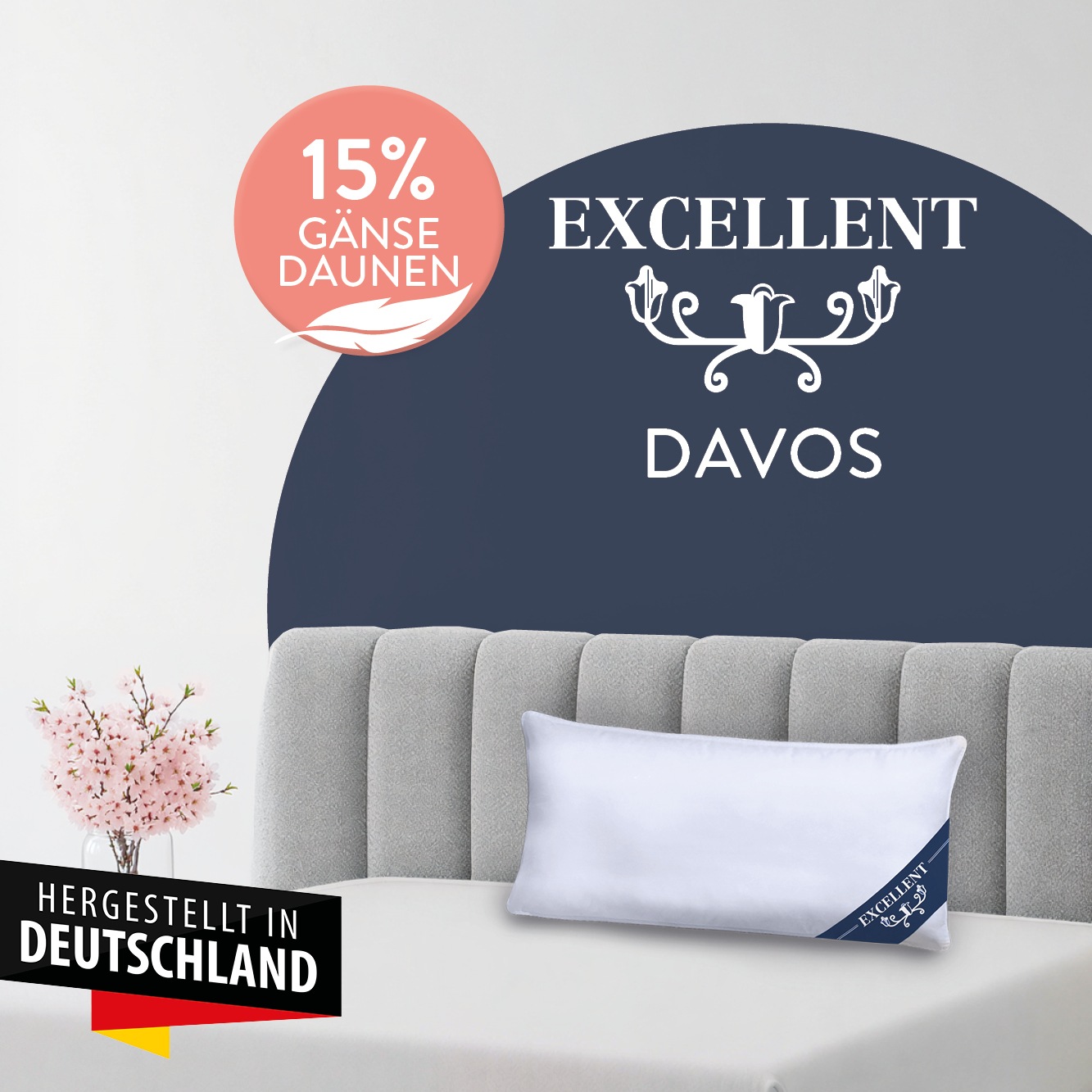 Excellent Federkissen »Davos« Füllung: 85Gaensefedern15Gaensedaunen 1 Stk. tlg. Kopfkissen in 40x80 und 80x80
