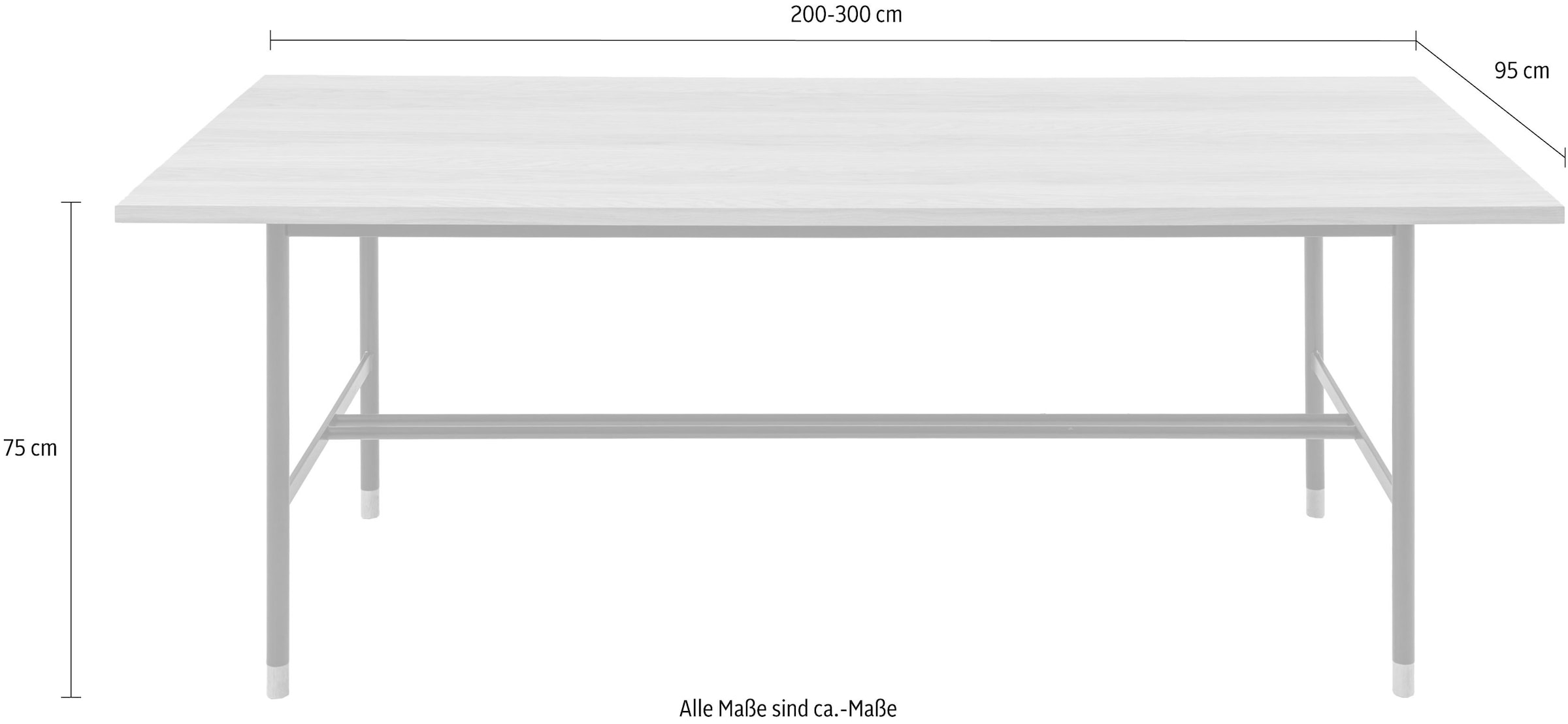 Woodman Esstisch »Jugend«, Breite 200 cm, verlängerbar auf 300 cm, FSC®