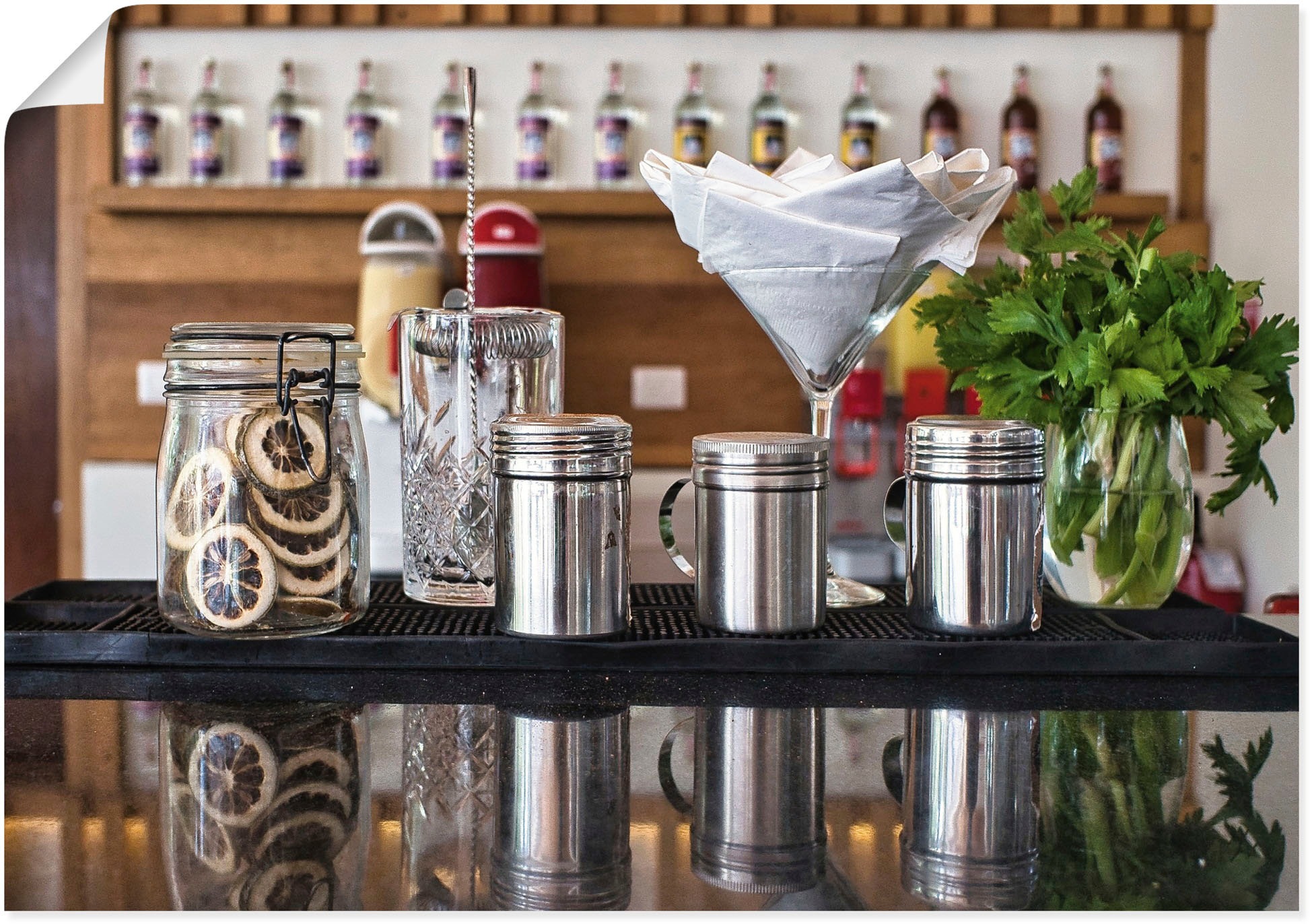 Image of Artland Wandbild »Bartheke Cocktail Mixing«, Cocktail, (1 St.), in vielen Grössen & Produktarten - Alubild / Outdoorbild für den Aussenbereich, Leinwandbild, Poster, Wandaufkleber / Wandtattoo auch für Badezimmer geeignet bei Ackermann Versand Schweiz