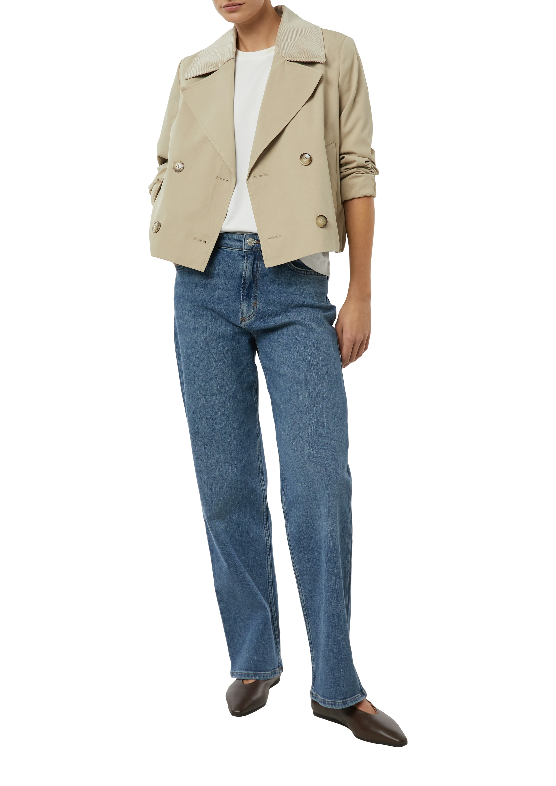 Comma T-shirt unifarben, aus reiner Baumwolle