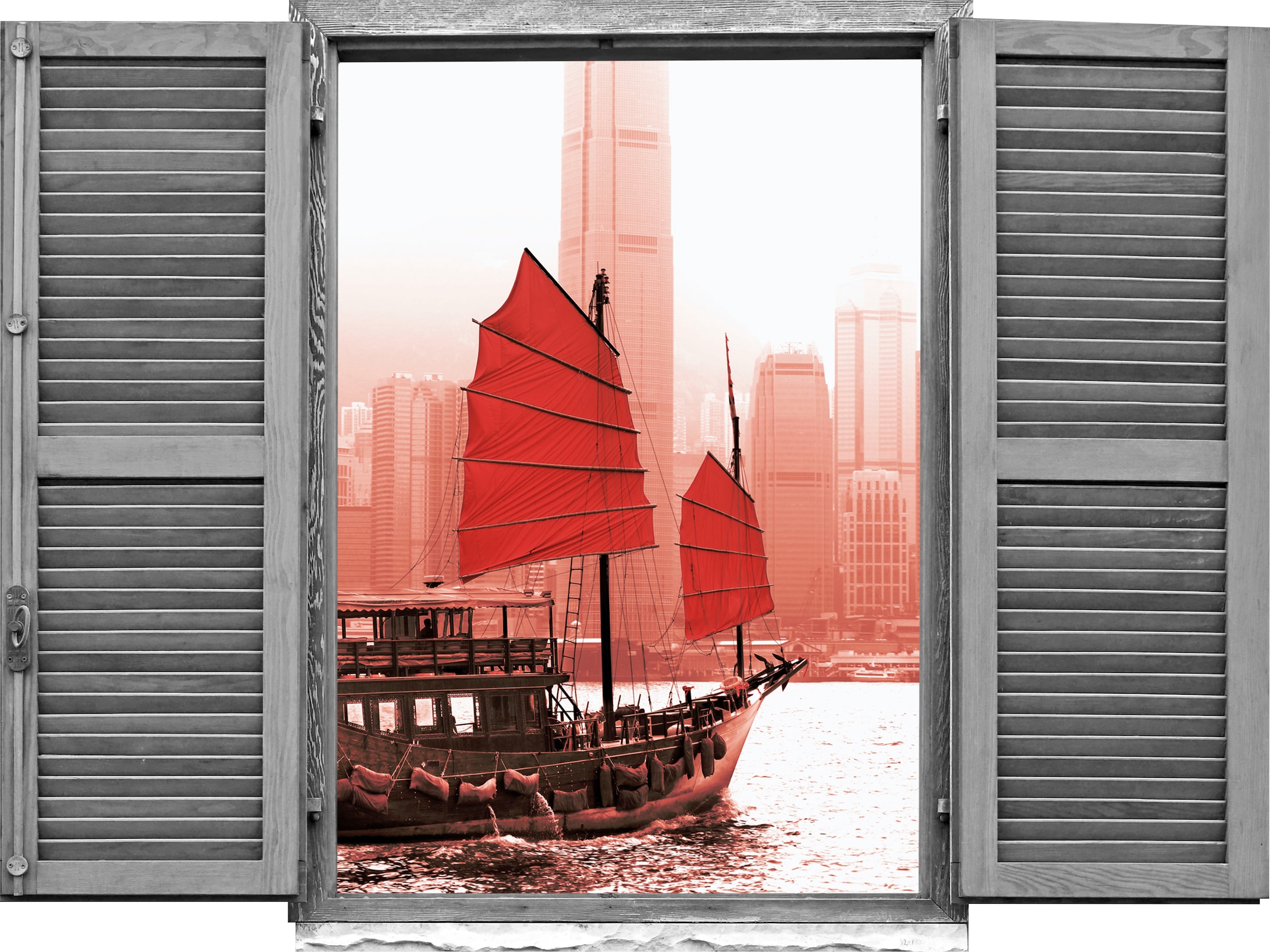queence Autocollant mural »Piratenschiff« Wandsticker, Wandbild, selbstklebend, 3D, Fenster