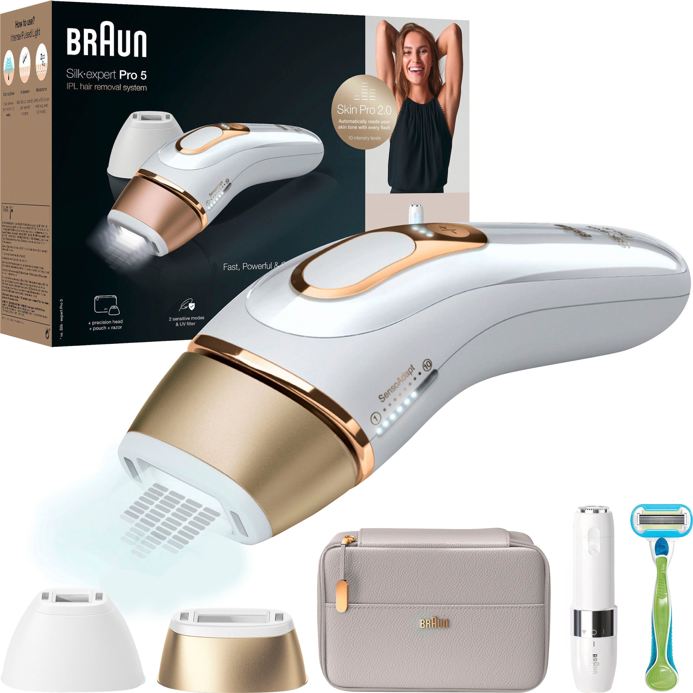 ♕ Braun 400.000 »Silk-Expert 5 versandkostenfrei Pro PL5159«, 2.0 Pro auf Skin IPL-Haarentferner Lichtimpulse, Sensor
