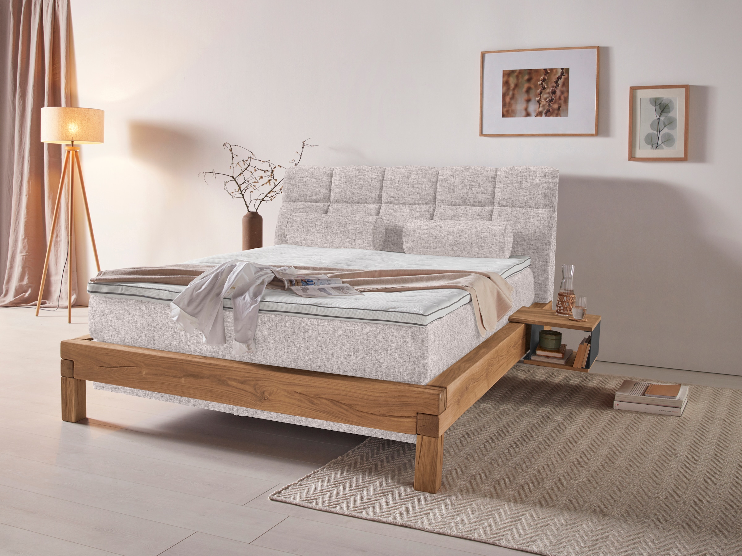 Home affaire Boxspringbett »Villads«, Liegefläche: 160/200 cm aus Balkeneiche, Inside-Boxspring-Unterbau