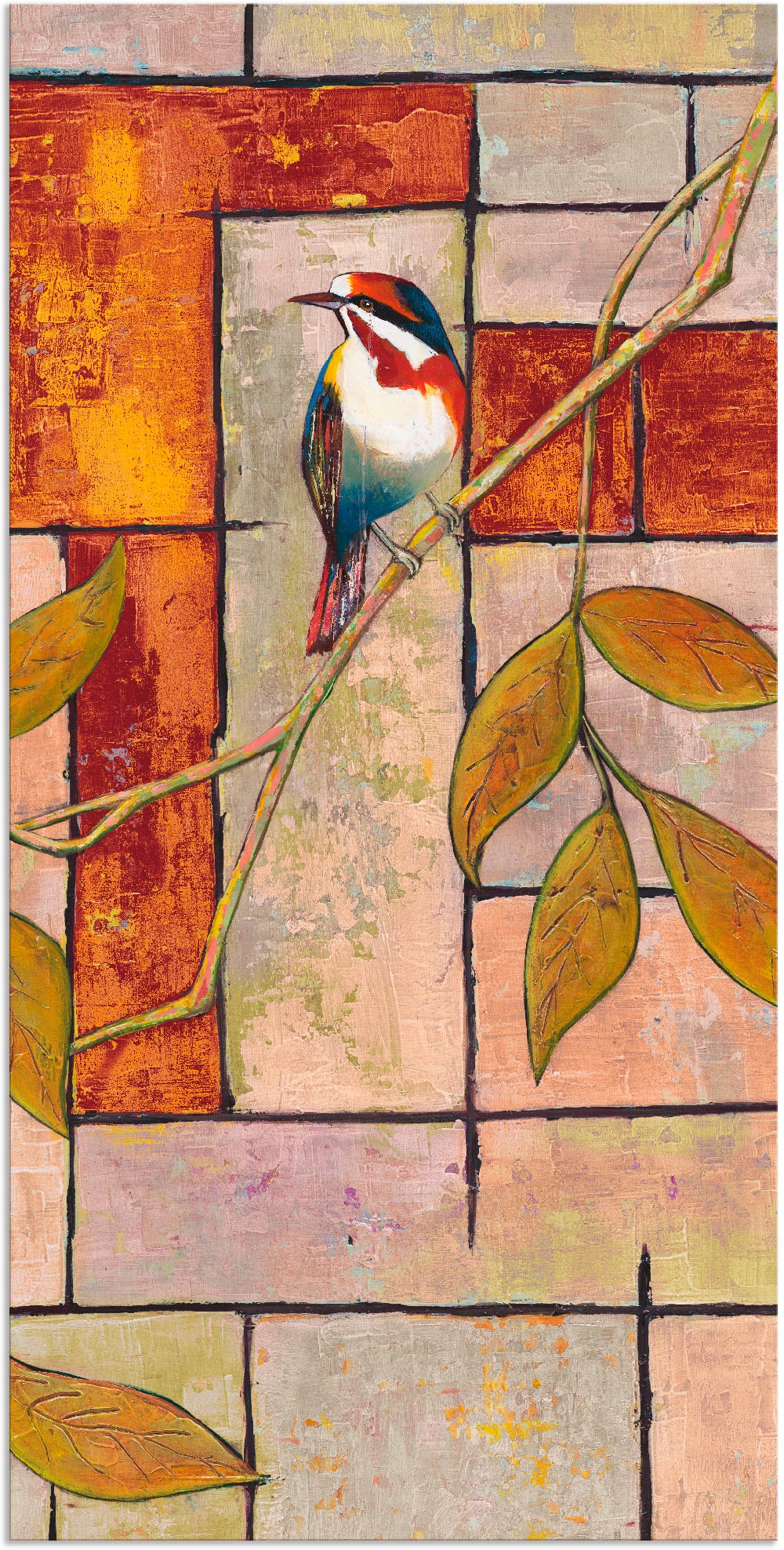 Image of Artland Alu-Dibond-Druck "Vogel auf einem Ast II" Vögel 1 Stk. tlg. für Innen- und Aussenbereich geeignet, Outdoorbild