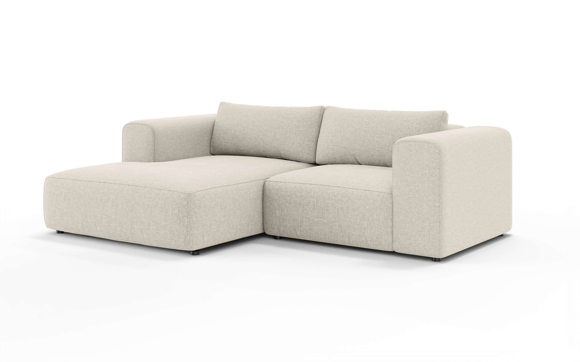 GOODproduct Ecksofa »TIARRA Design-Sofa mit Ottomane recht/links bestellbar, Breite 241 cm« L-Form mit hochelastischer Schaum und Wellenunterfederung