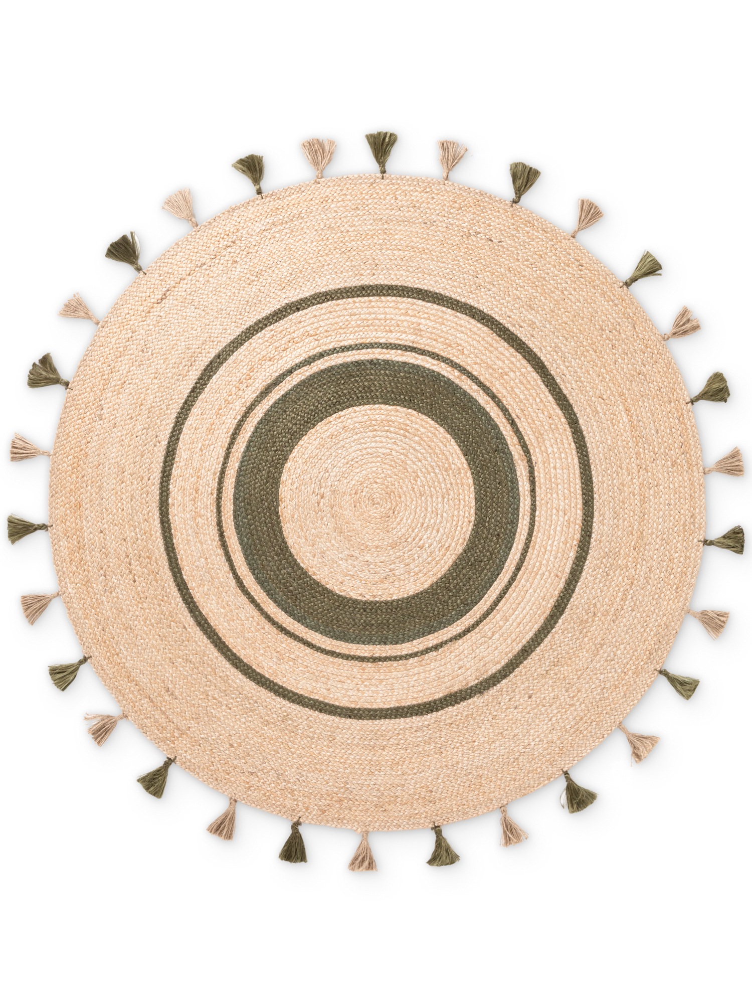 HANSE Home Teppich "Basil" rund 7 mm Höhe Jute, Handgemacht, Rund, Fransen, Wohnzimmerteppich, Naturteppich