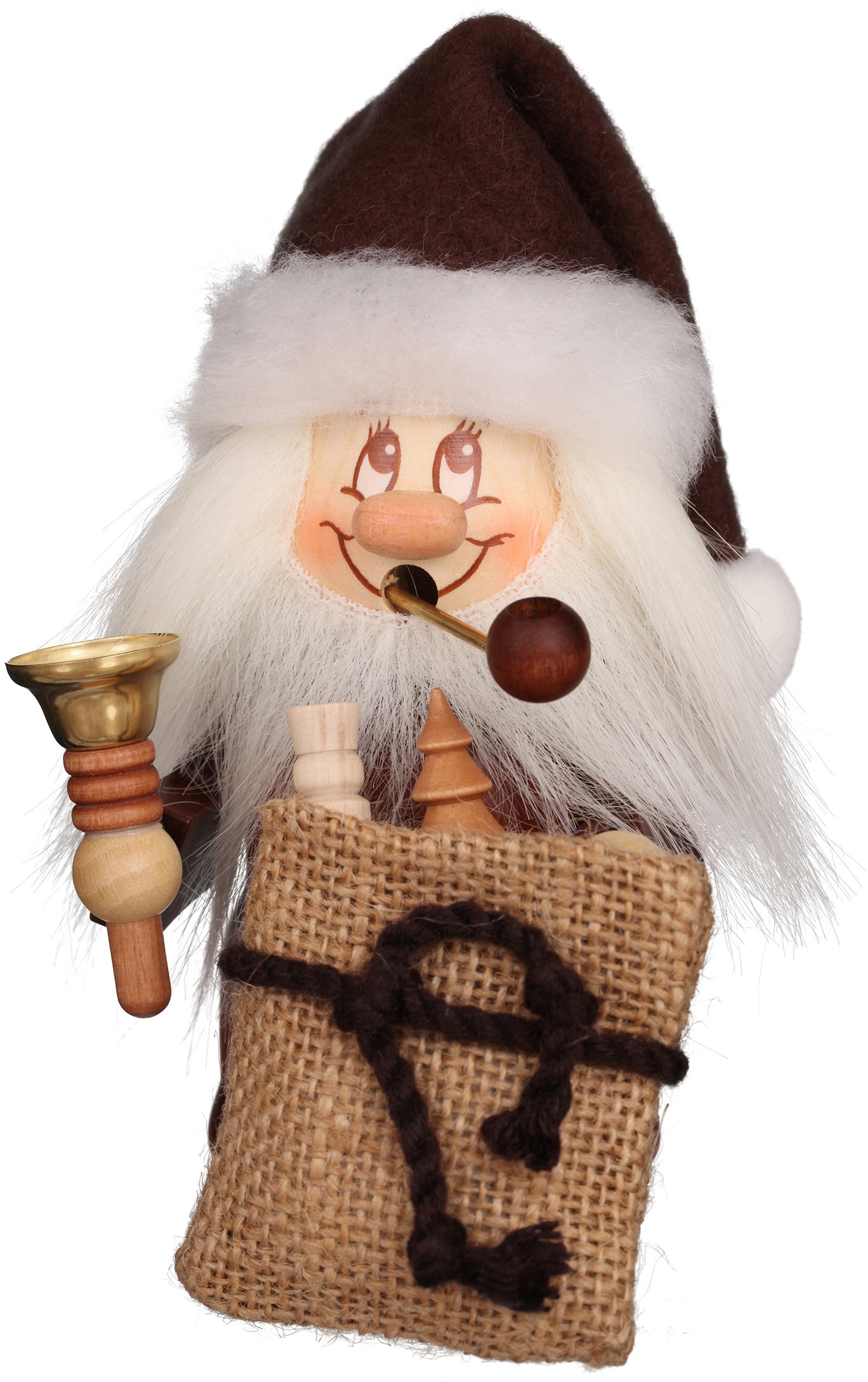 Image of Christian Ulbricht Räuchermännchen »Miniwichtel Weihnachtsmann mit Glocke«, Original Erzgebirge Holzkunst, inklusive Räucherkerzen bei Ackermann Versand Schweiz