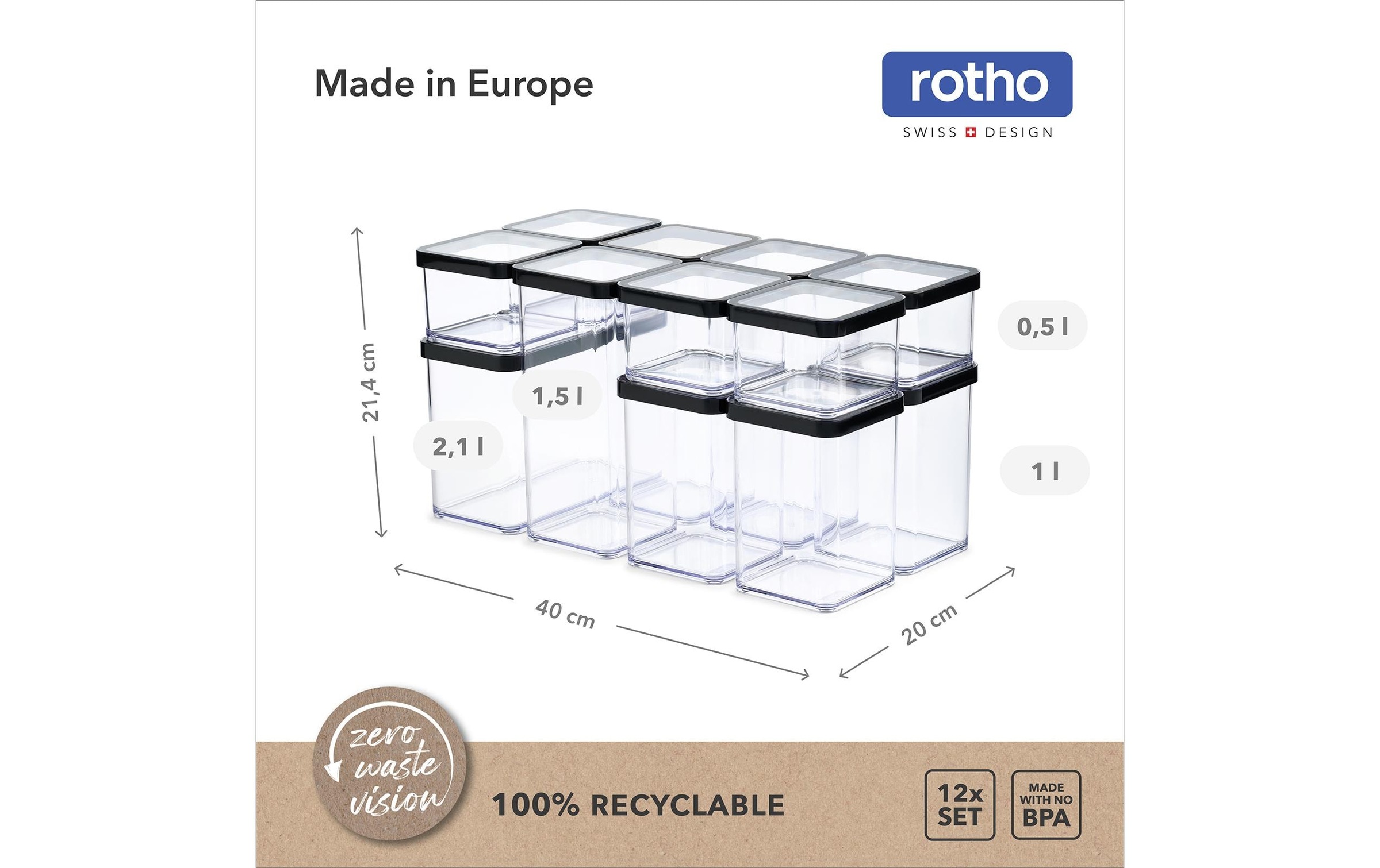 ROTHO Vorratsdose »Set Premium 12 tlg. Loft 12 l«