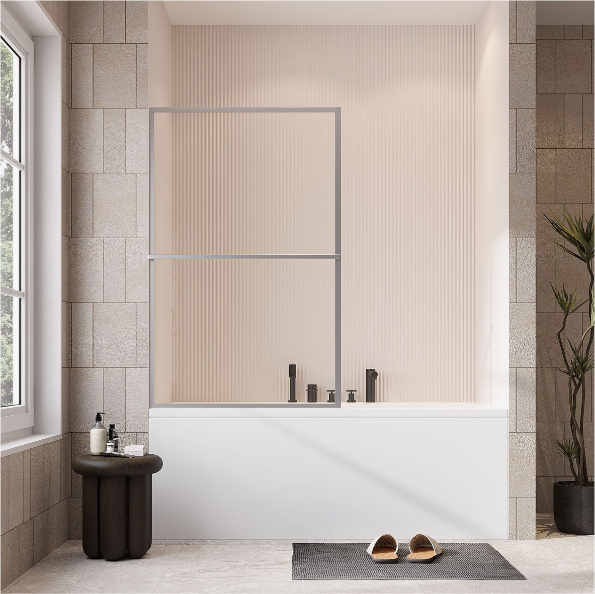 welltime Rehausse de baignoire »Block« 1 cuis tlg. 6mm ESG et traitement anticalcaire, cadre extra fin