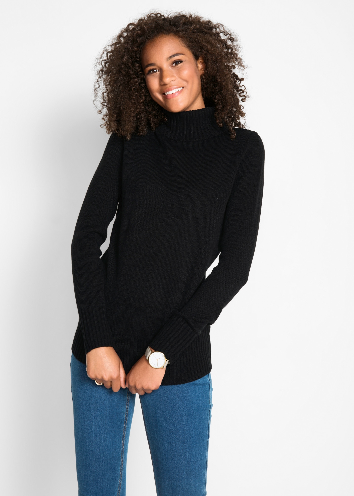Image of bonprix Rollkragenpullover mit Rollkragen, hüftbedeckende Länge, Slim Fit